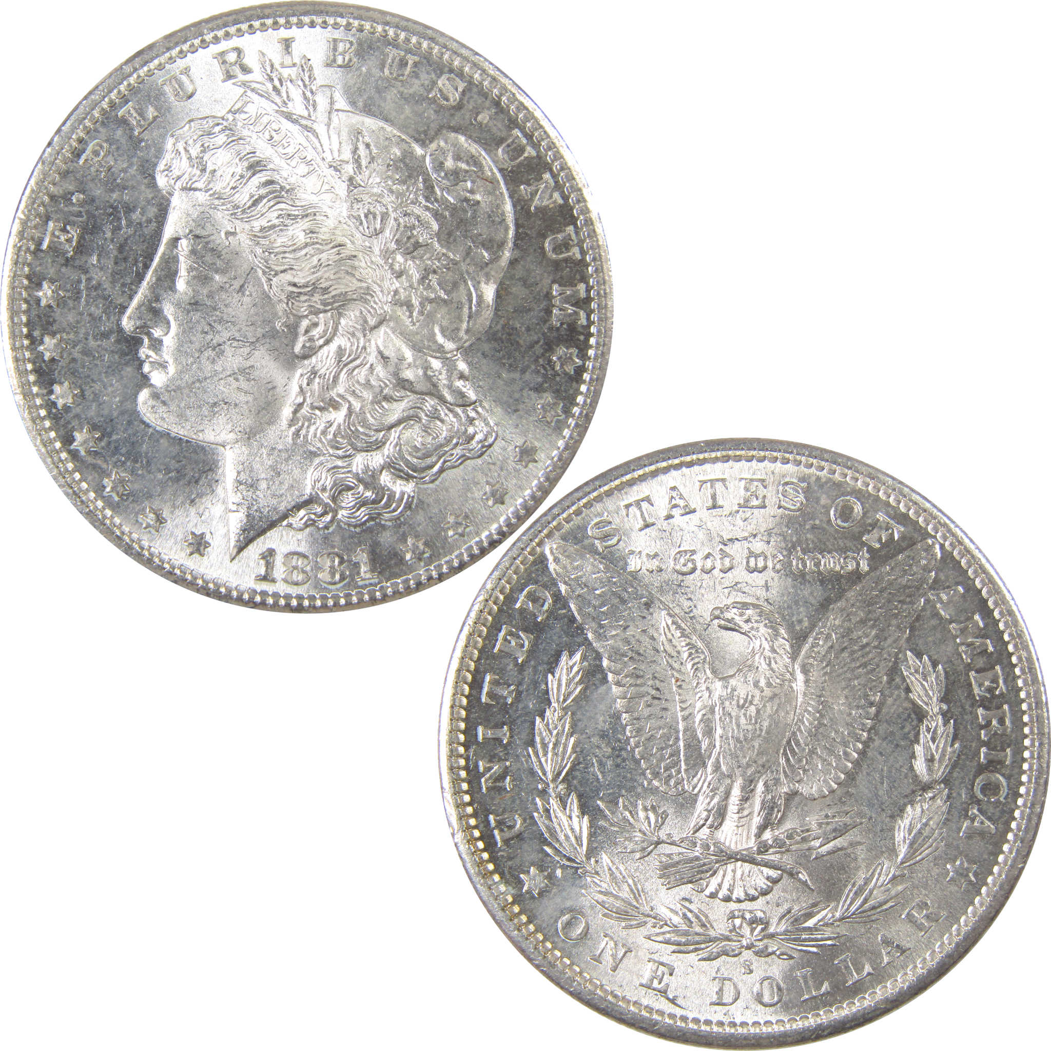 1881 S Morgan Dollar Uncirculated Silver $1 Coin SKU:I17800 - Morgan coin - Morgan silver dollar - Morgan silver dollar for sale - Profile Coins & Collectibles