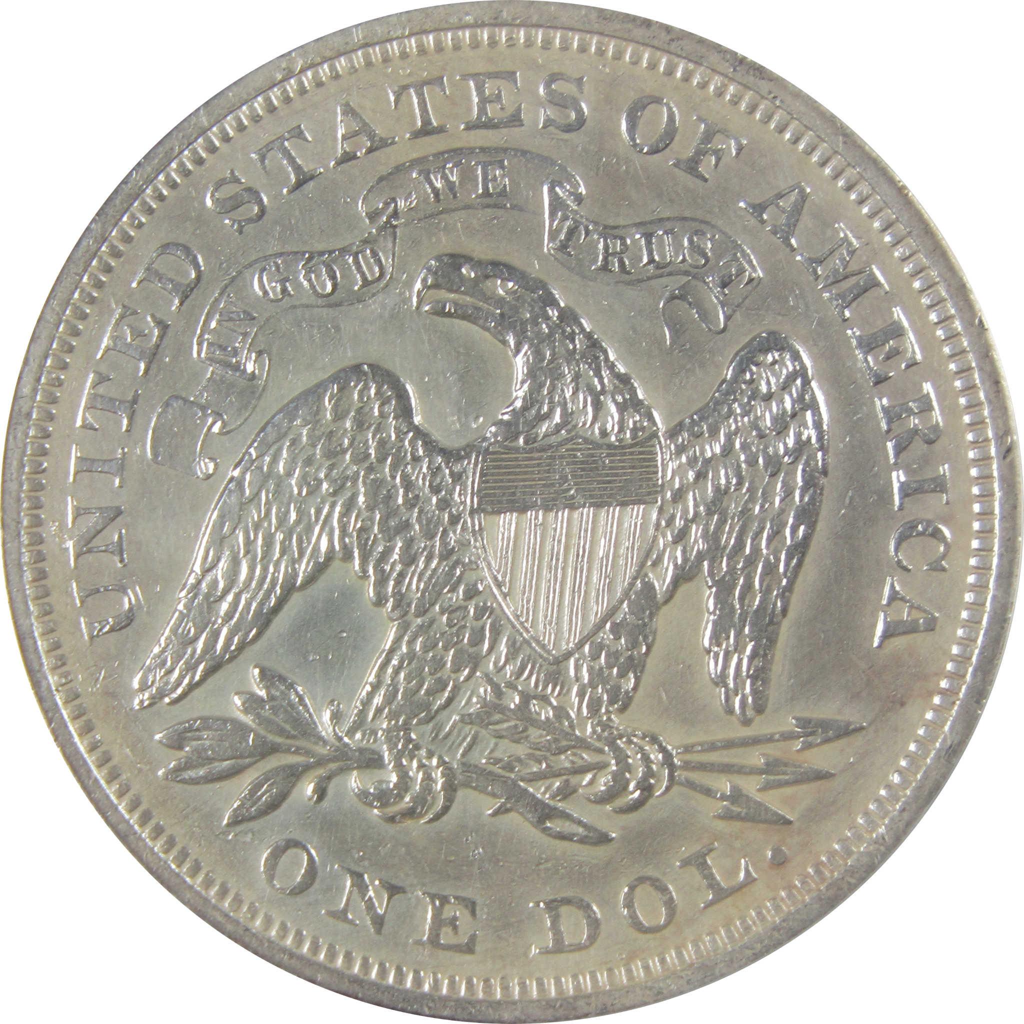 1871 Seated Liberty Dollar AU 50 Details ANACS Silver SKU:CP139