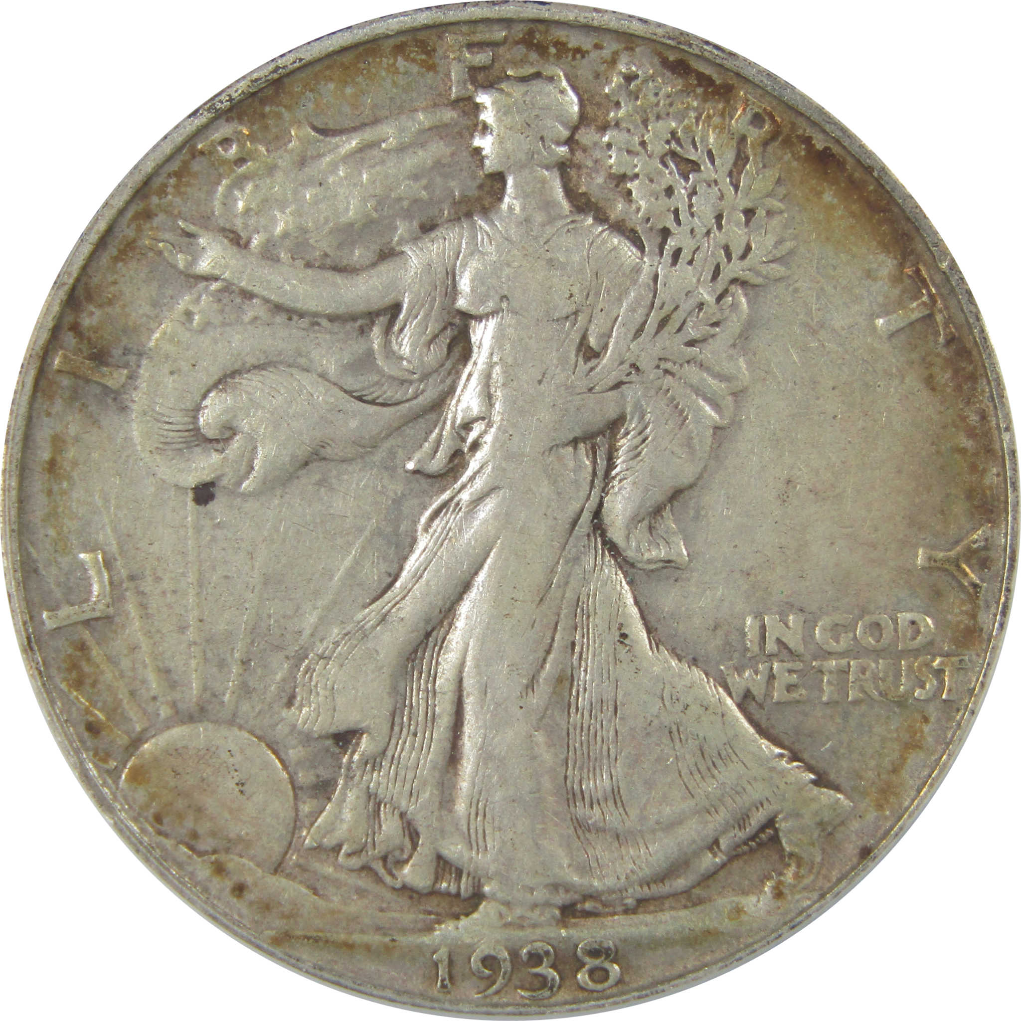 1938 D Liberty Walking Half Dollar VF 35 ANACS Silver SKU:I22189