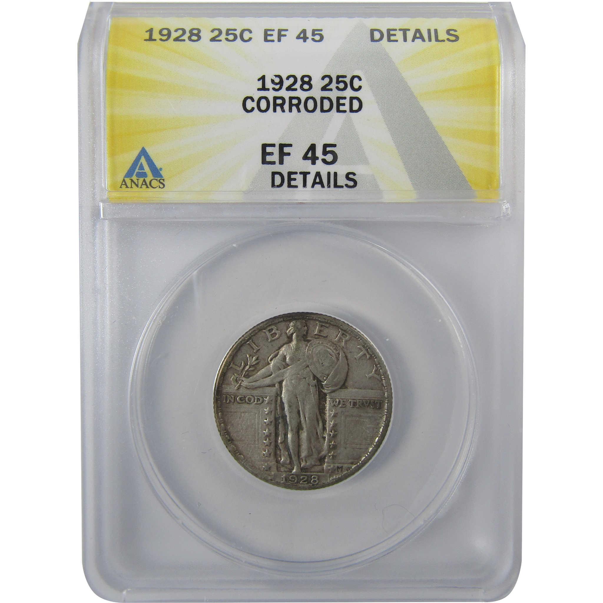 1928 Standing Liberty Silver Quarter EF 45 Details ANACS SKU:I25439