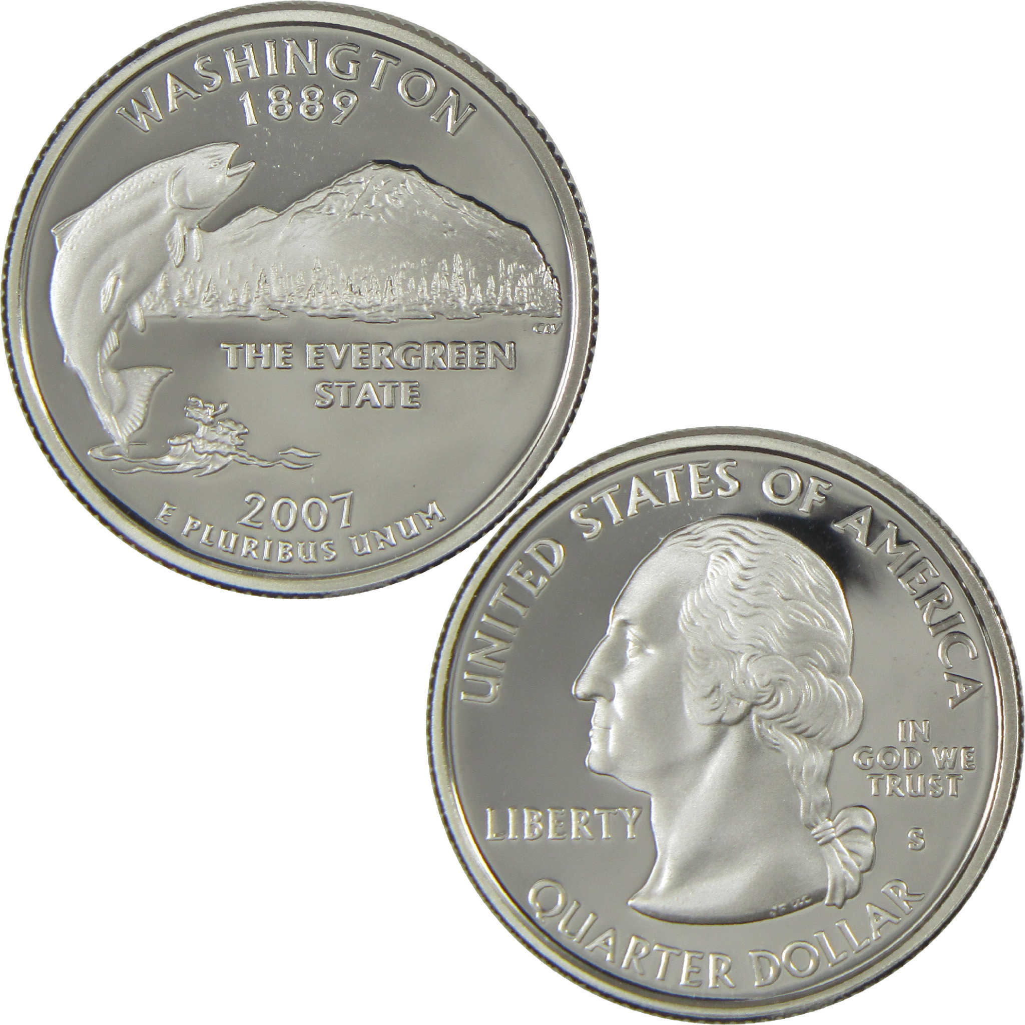 2007 S Washington State Quarter Choice Proof Silver 25c Coin