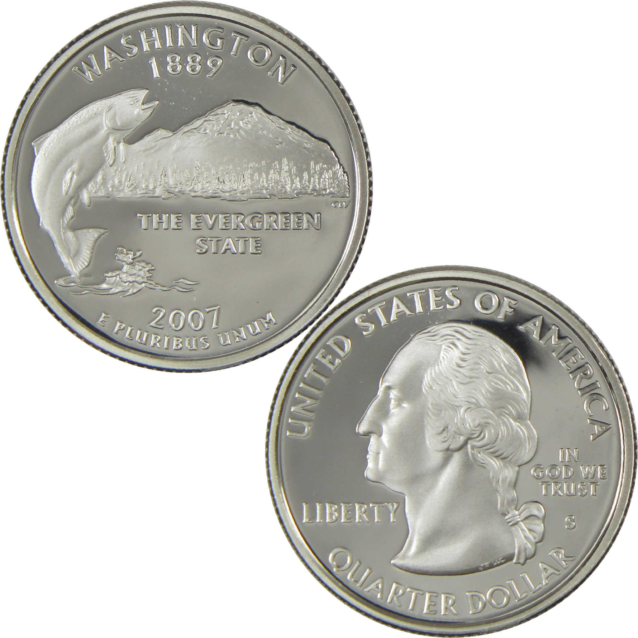 2007 S Washington State Quarter Choice Proof Silver 25c Coin