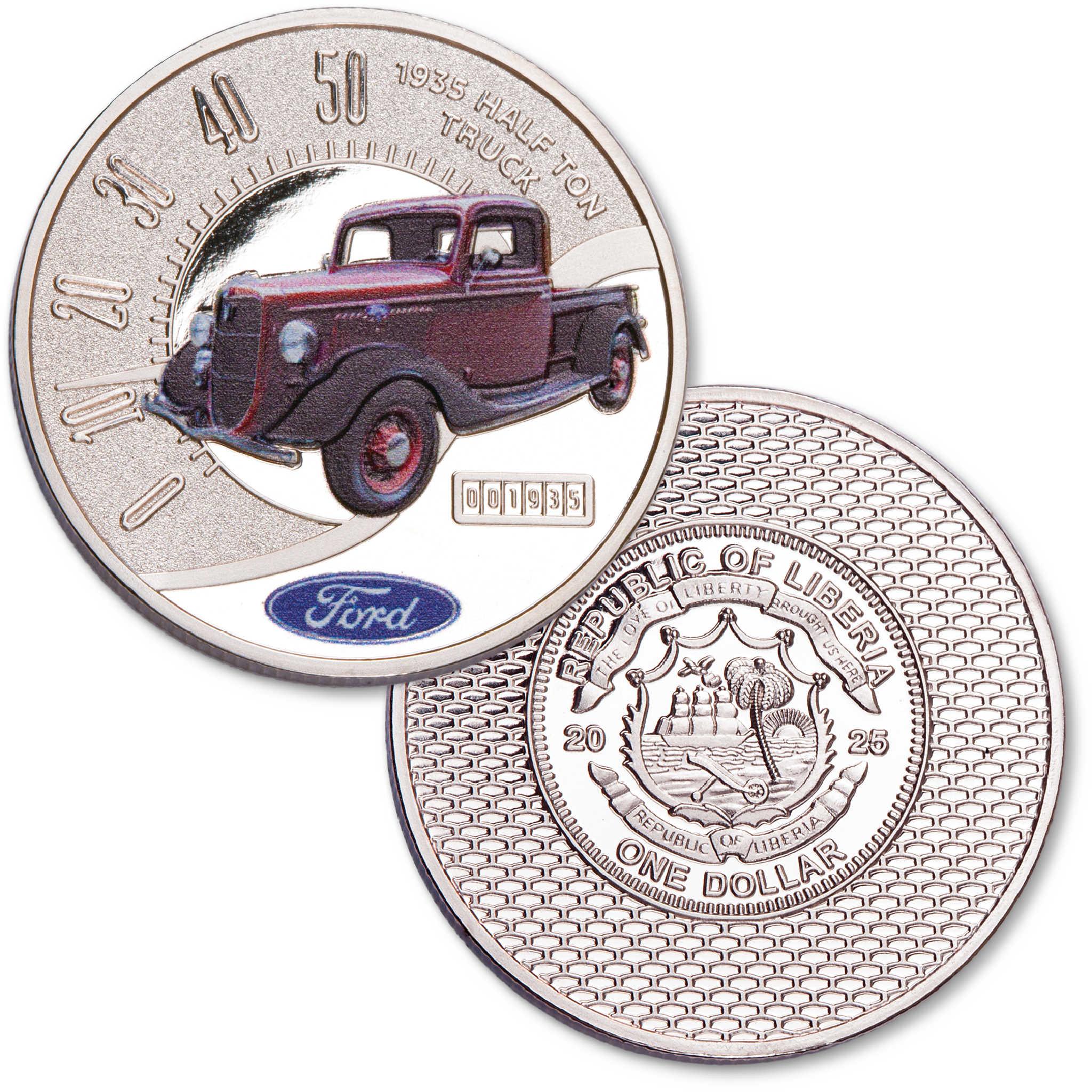 2025 Liberia Ford Truck Series 1935 Half Ton Proof-Like $1 Coin