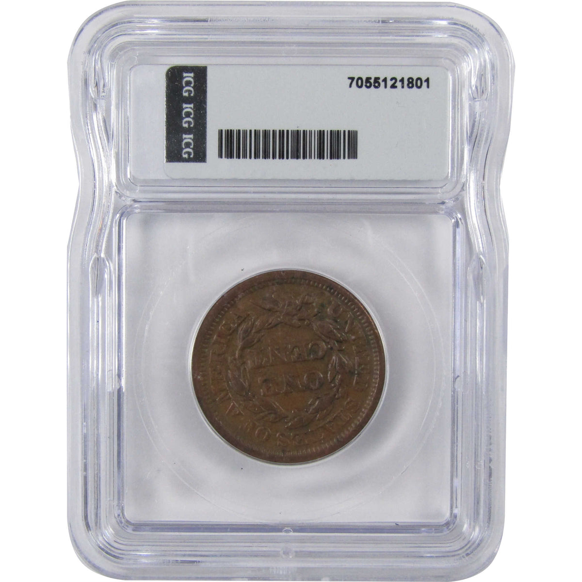1857 Small Date Braided Hair Copper Large Cent EF 45 ICG SKU:I29128