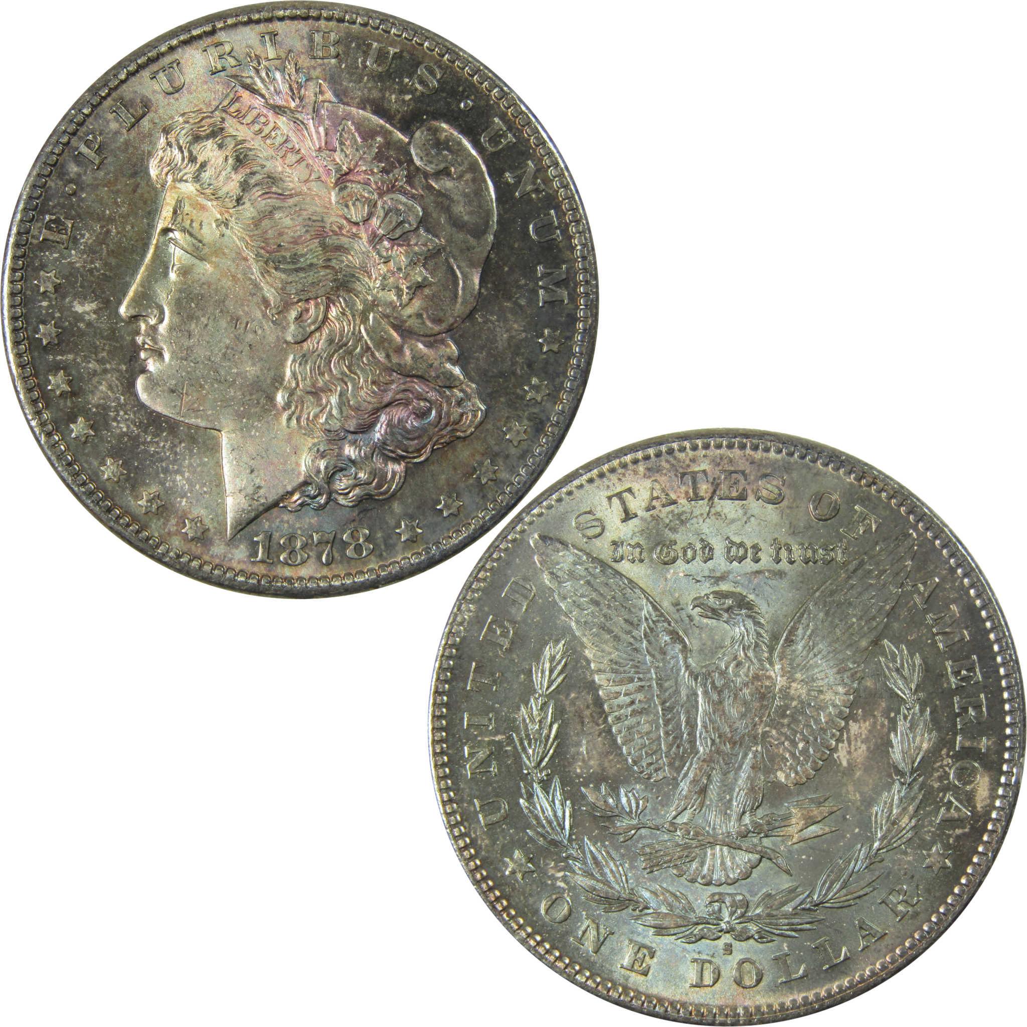 1878 S Morgan Silver Dollar Uncirculated Mint State Toned SKU:I26287