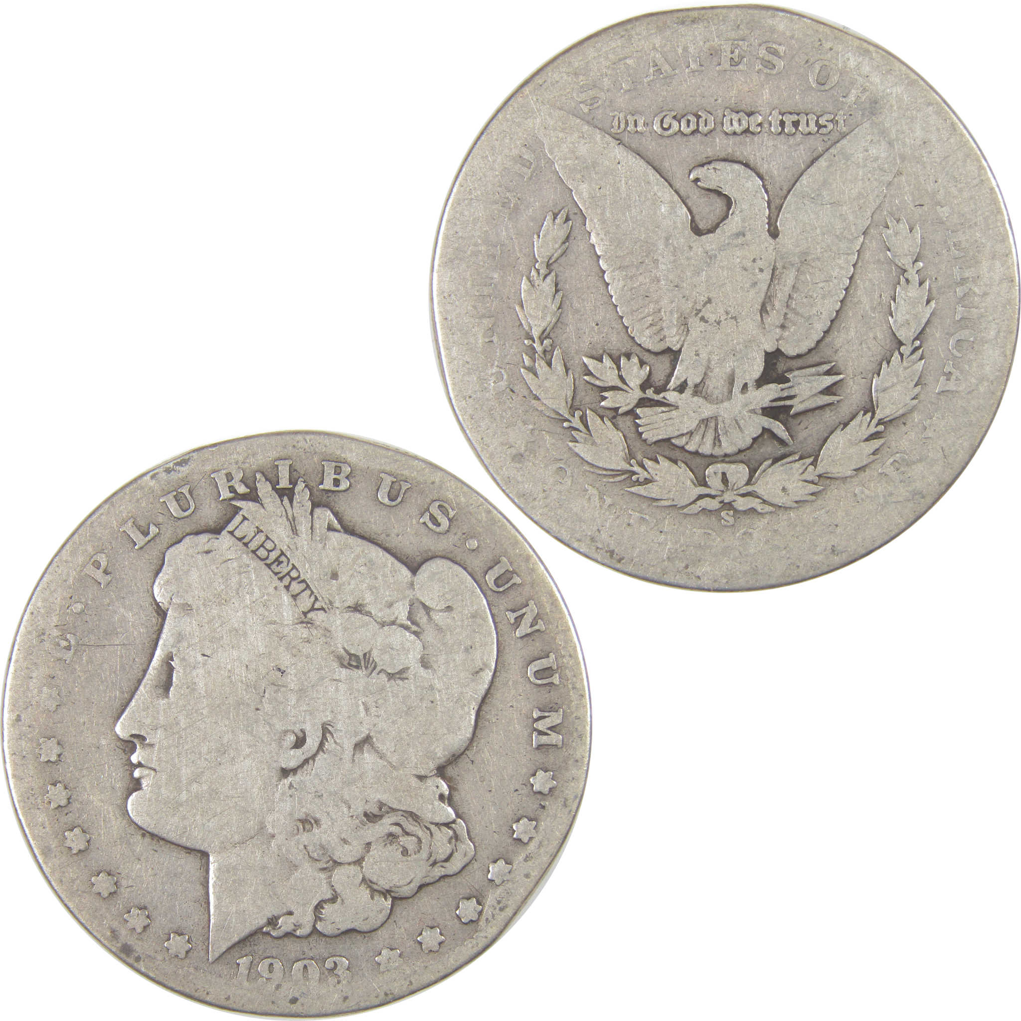 1903 S Morgan Dollar AG About Good Silver $1 Coin SKU:I17265 - Morgan coin - Morgan silver dollar - Morgan silver dollar for sale - Profile Coins & Collectibles