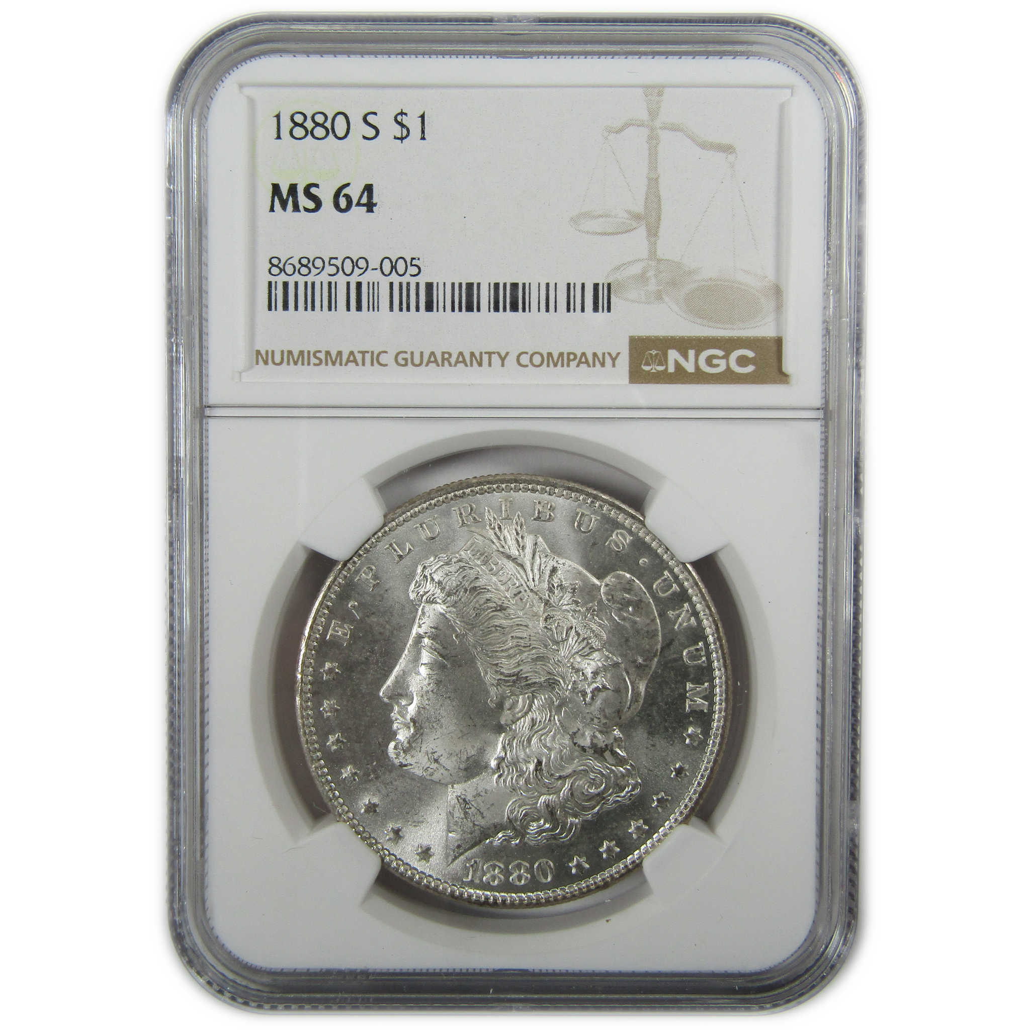 1880 S Morgan Silver Dollar MS 64 NGC Uncirculated $1 Coin SKU:CP423
