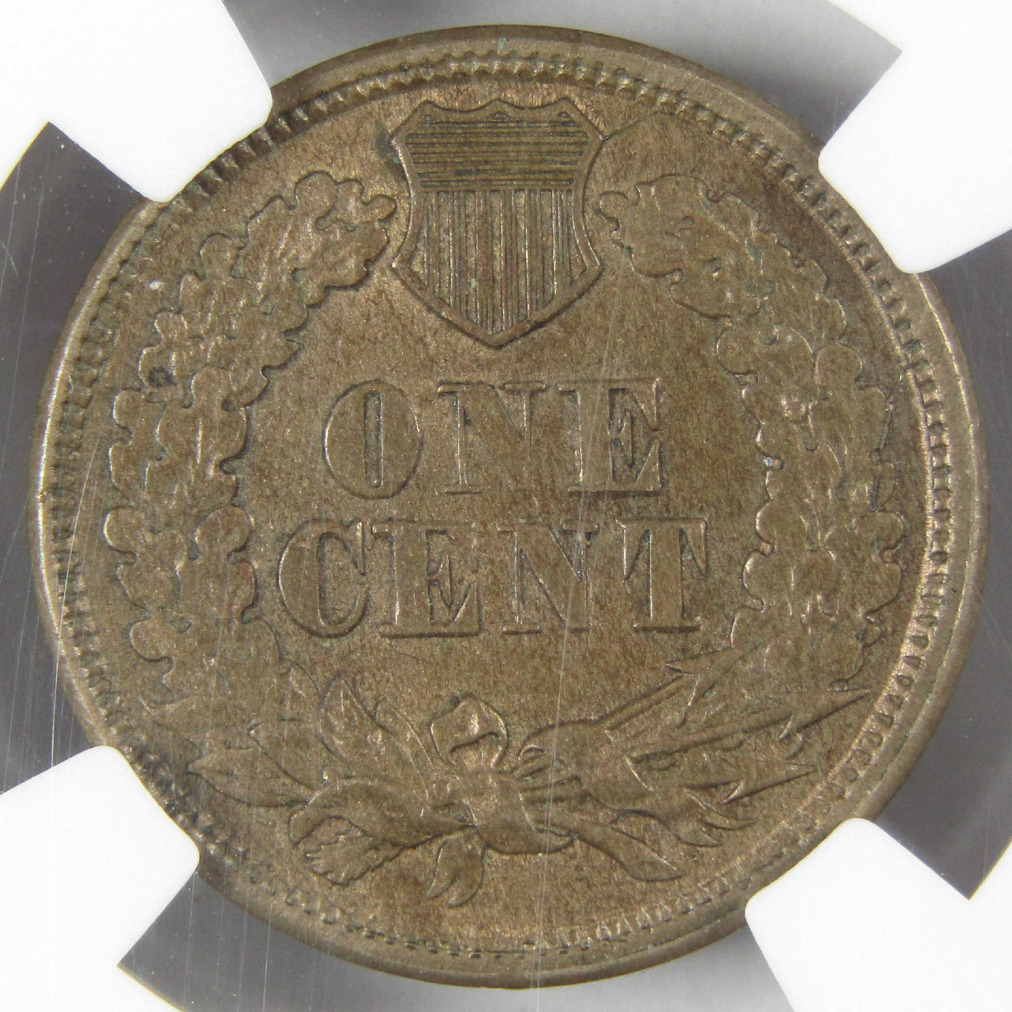 1863 Indian Head Cent AU 58 NGC Penny 1c Coin Collectible