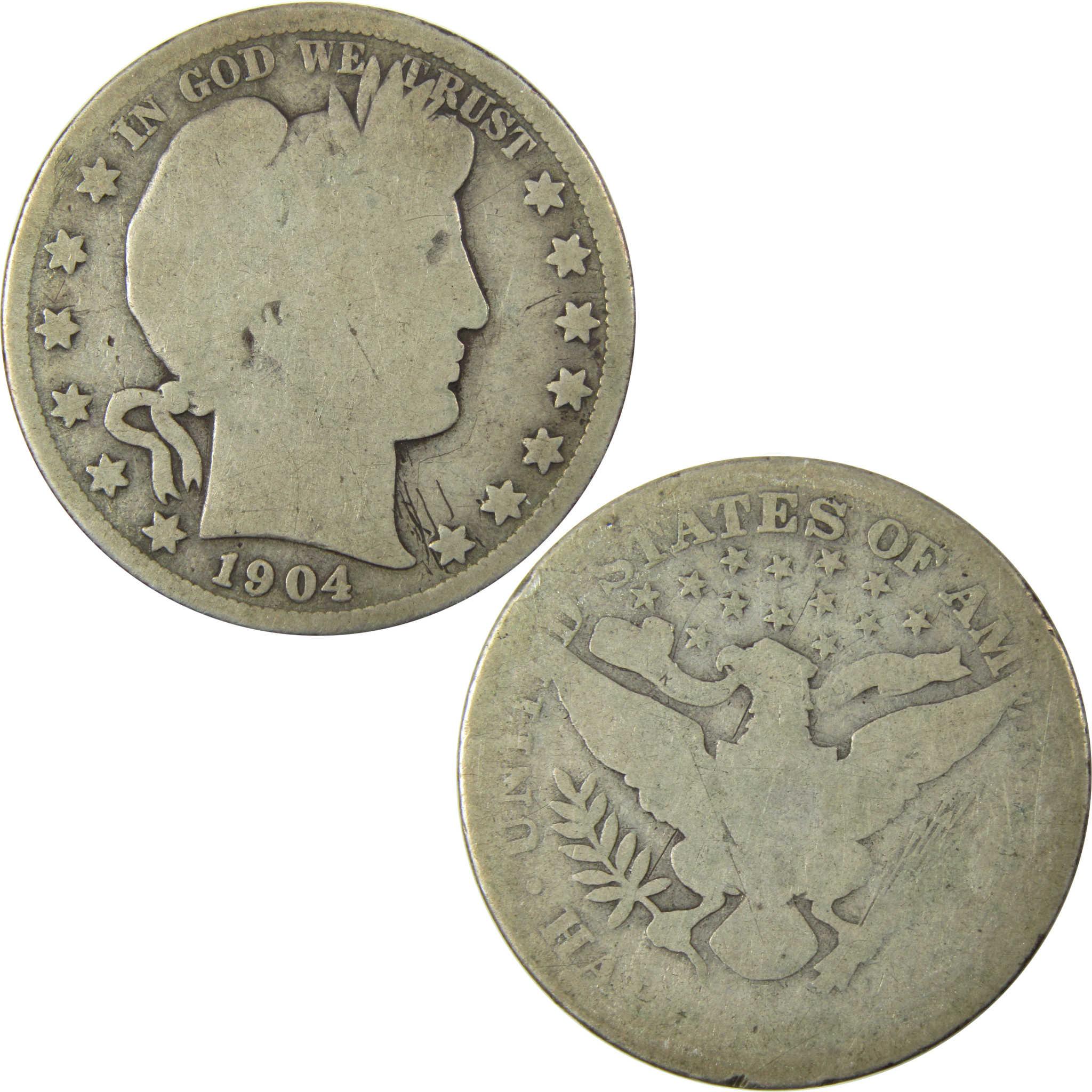 1904 S Barber Silver 50c AG About Good Details 50c CoinSKU:CP1484