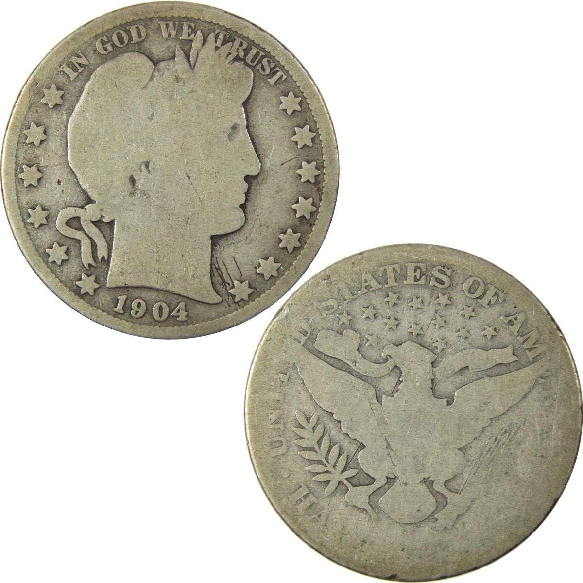 1904 S Barber Silver 50c AG About Good Details 50c CoinSKU:CP1484
