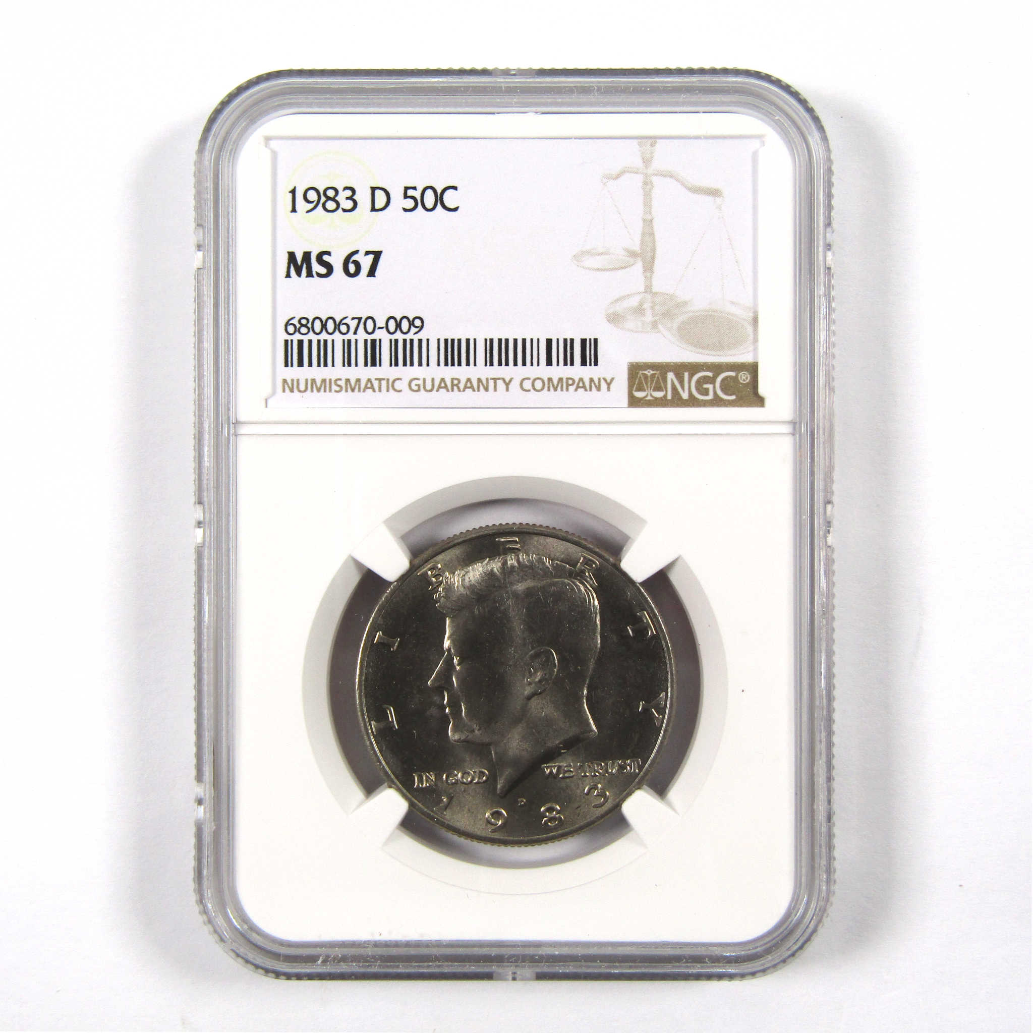 1983 D Kennedy Half Dollar MS 67 NGC Clad 50c Uncirculated SKU I9768