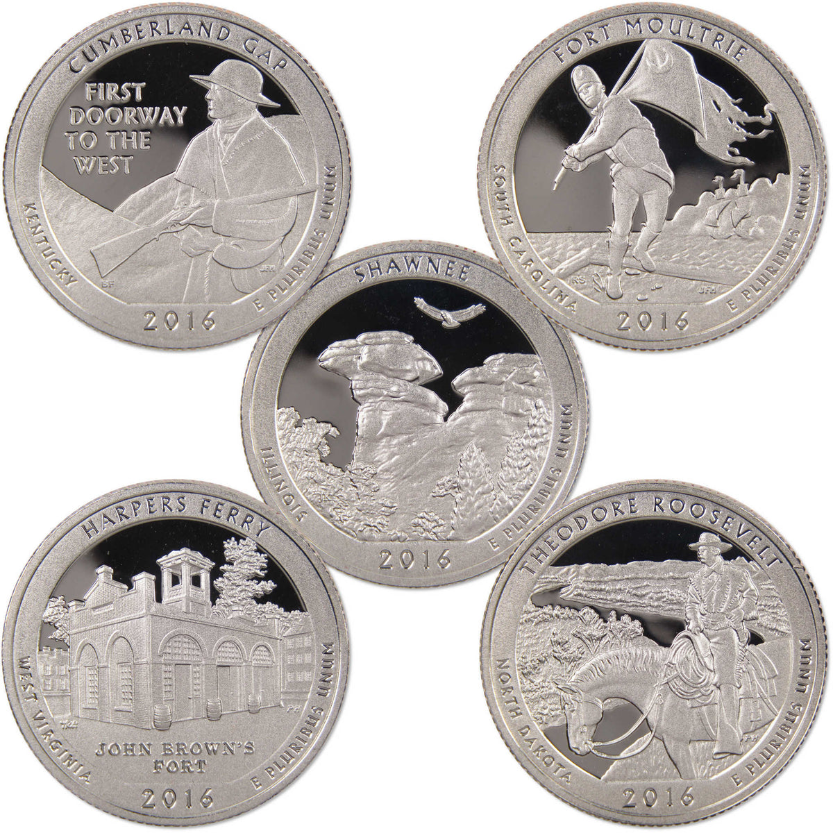 2016 S Quarter 5 Coin Set Clad Proof 25c Collectible