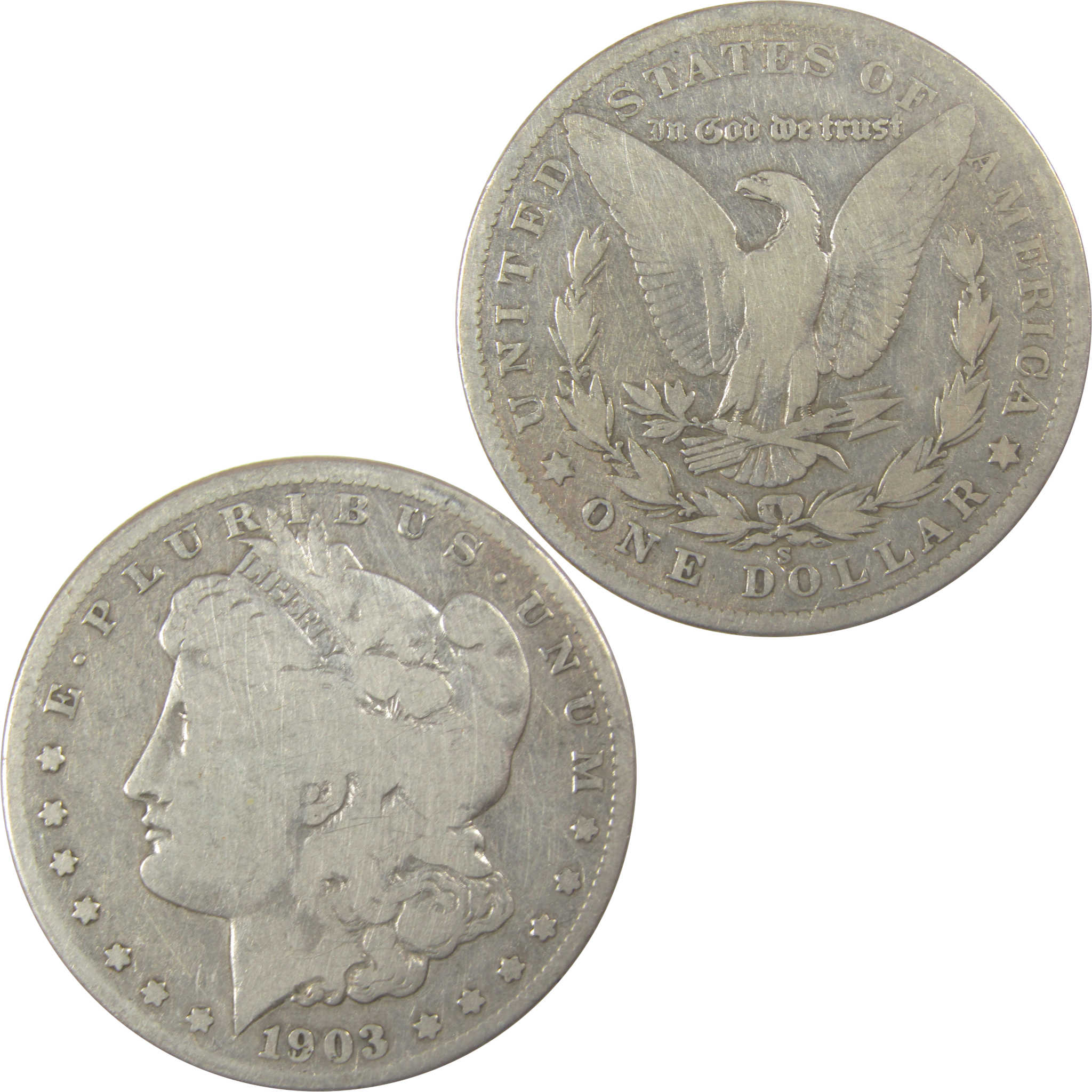 1903 S Morgan Silver Dollar VG Very Good Details $1 Coin SKU:I23384 - Morgan coin - Morgan silver dollar - Morgan silver dollar for sale - Profile Coins & Collectibles
