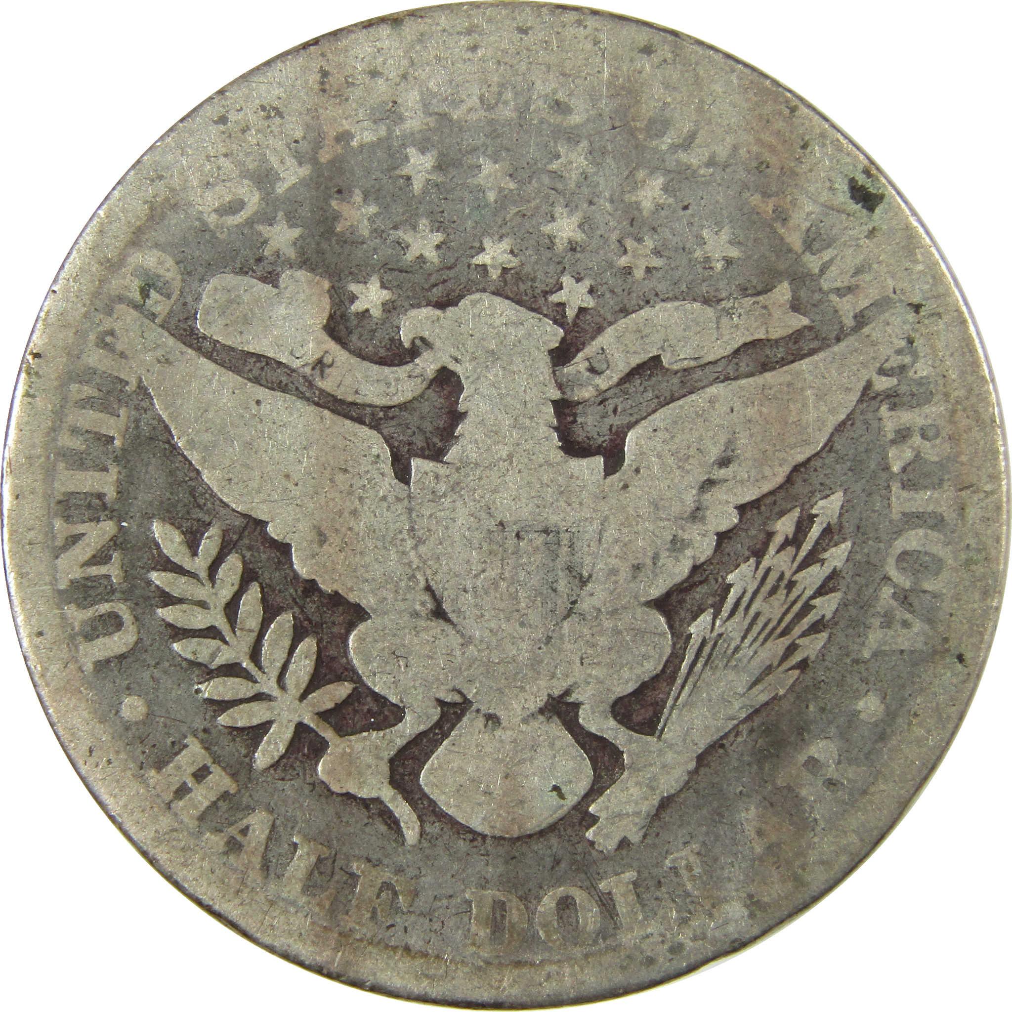 1896 Barber Silver Half Dollar AG About Good 50c Coin SKU:I27847
