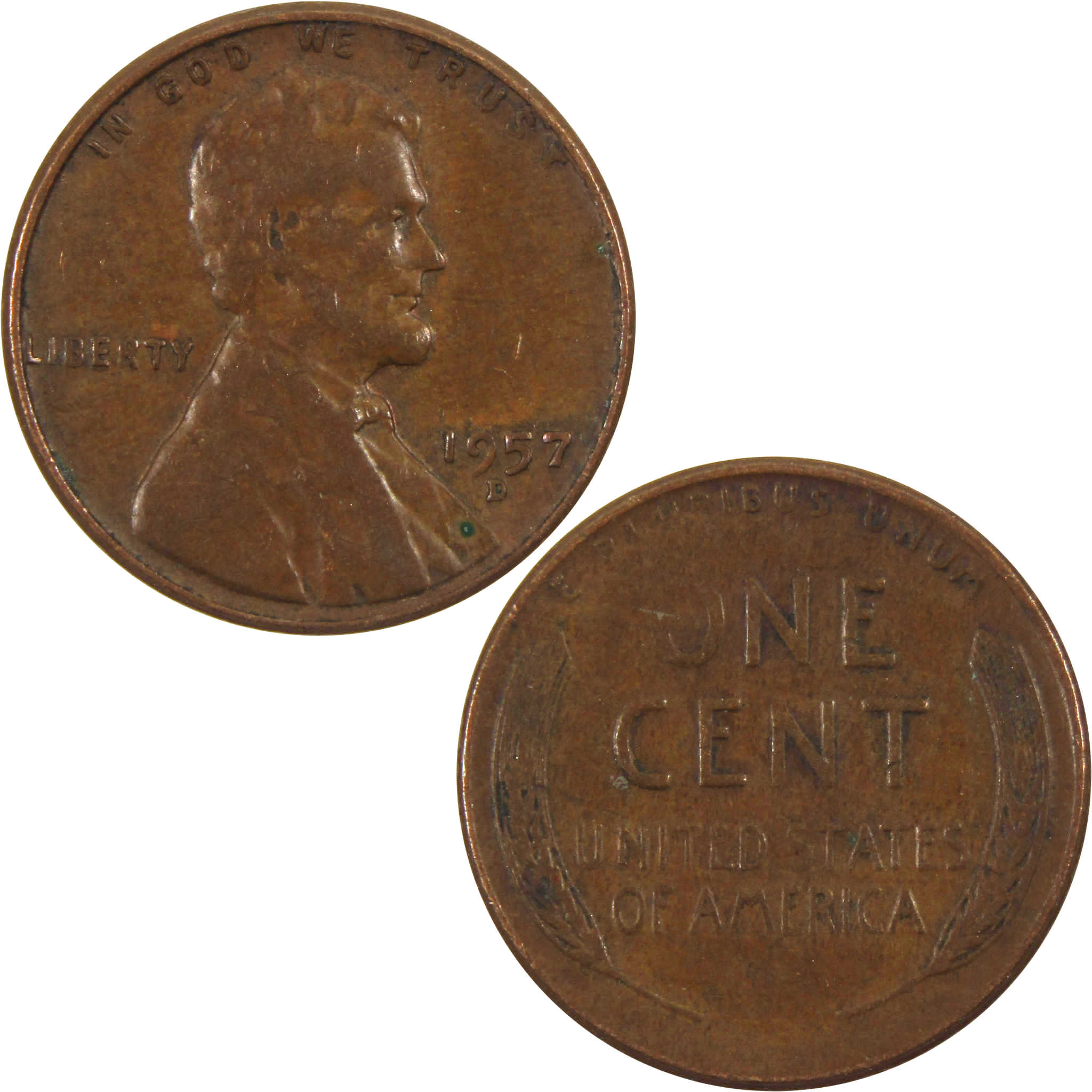 1957 D Lincoln Wheat Cent AG About Good Penny 1c Coin