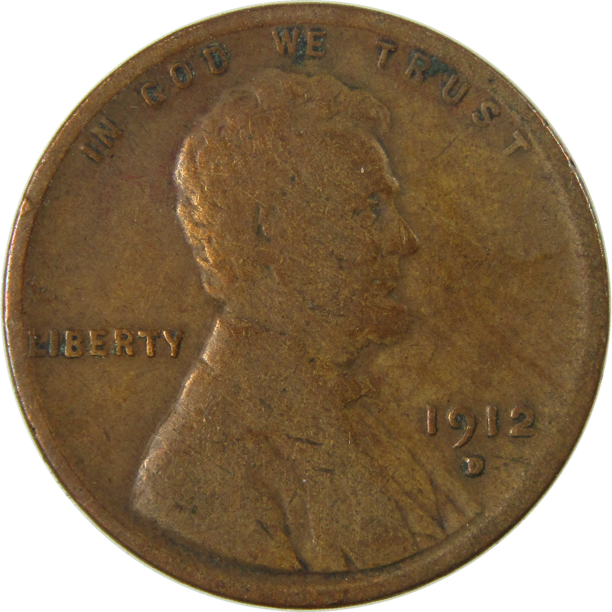 1912 D Lincoln Wheat Cent G Good Details Penny 1c Coin SKU:I26852