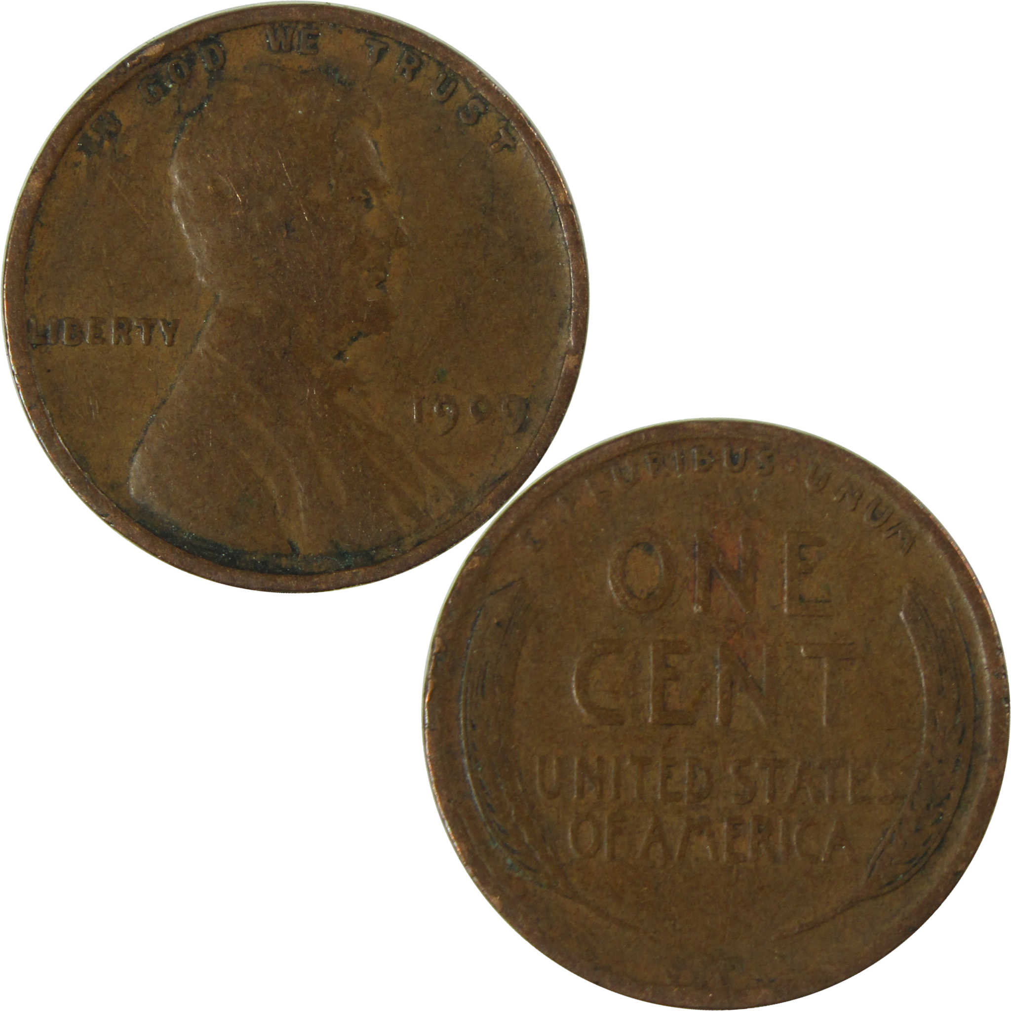 1909 VDB Lincoln Wheat Cent F Fine Penny 1c Coin SKU:I26740