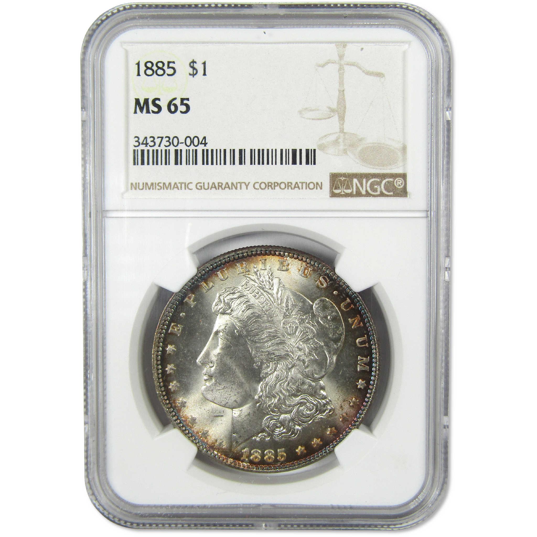 1885 Morgan Silver Dollar MS 65 NGC Uncirculated $1 Coin Collectible - Morgan coin - Morgan silver dollar - Morgan silver dollar for sale - Profile Coins & Collectibles