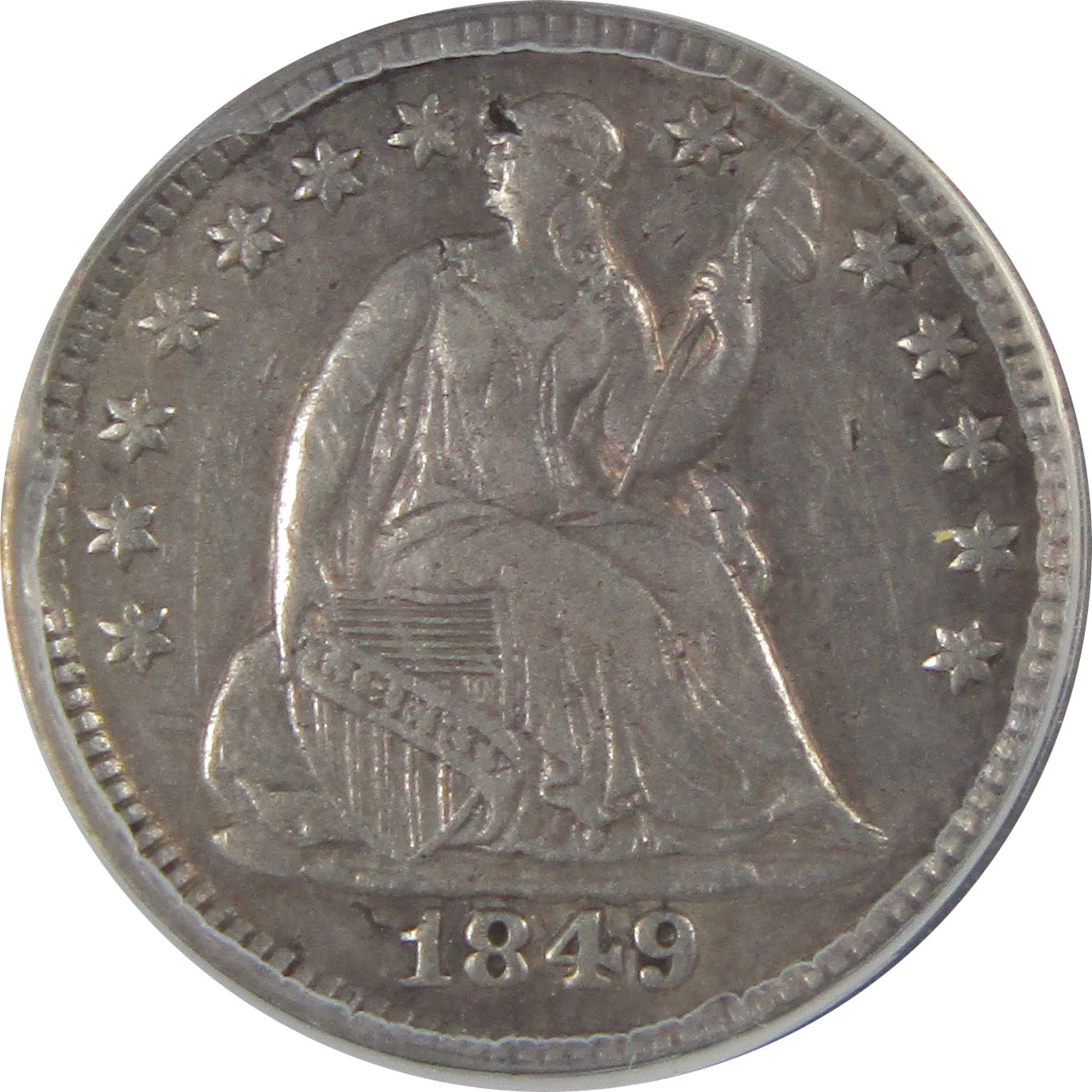 1849 Seated Liberty Half Dime EF 45 Details ANACS Silver SKU:CP127