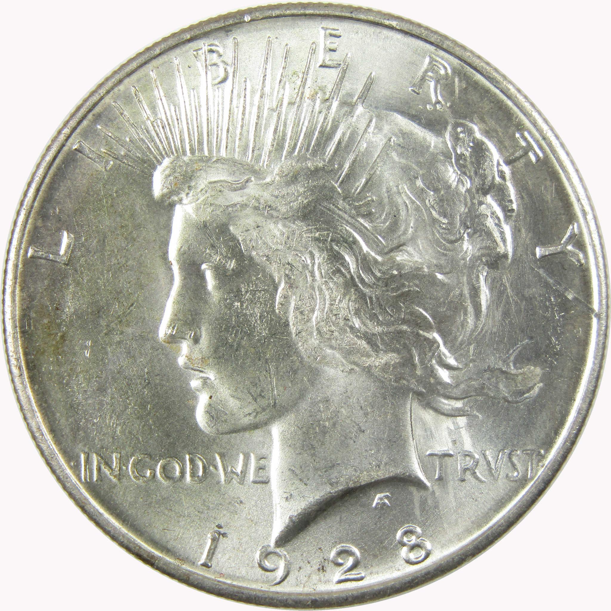 1928 S Peace Silver Dollar Uncirculated Mint State $1 Coin Collectible