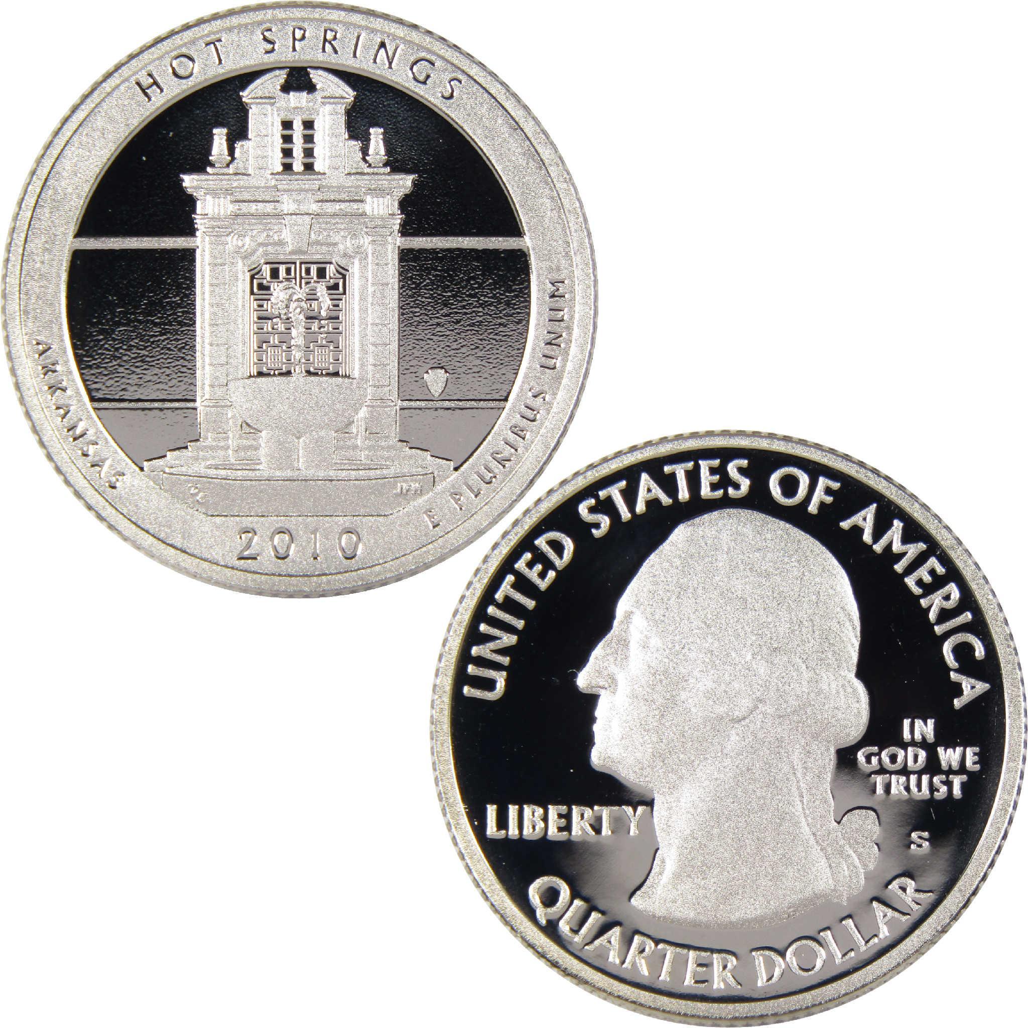 2010 S Hot Springs National Park Quarter Silver Proof 25c Coin