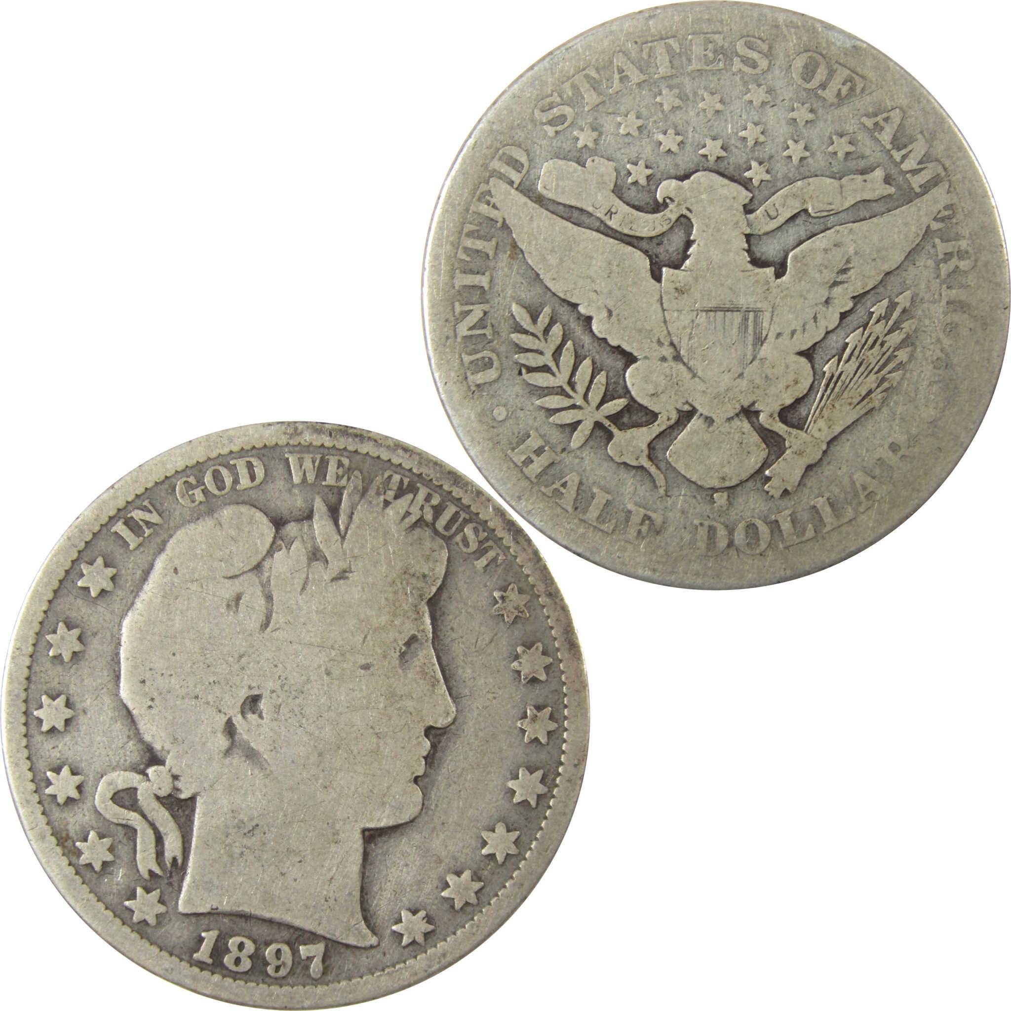 1897 S Barber Silver Half Dollar G Good 50c CoinSKU:CP1478