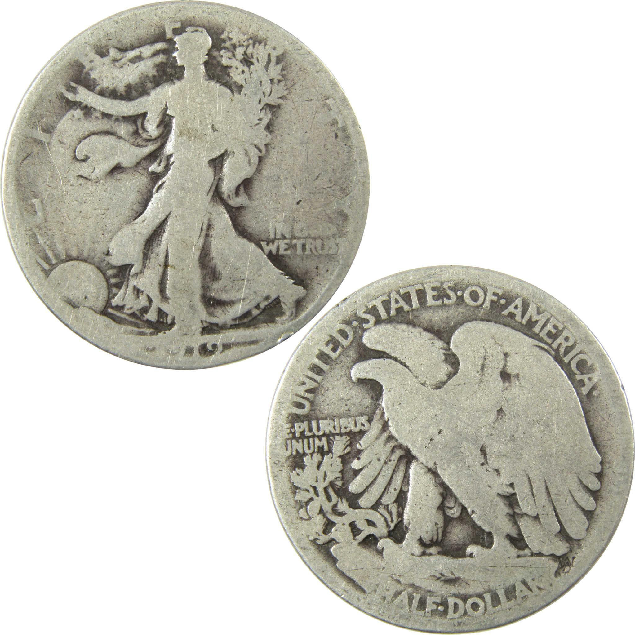 1919 Liberty Walking Silver Half Dollar AG About Good SKU:CP1432