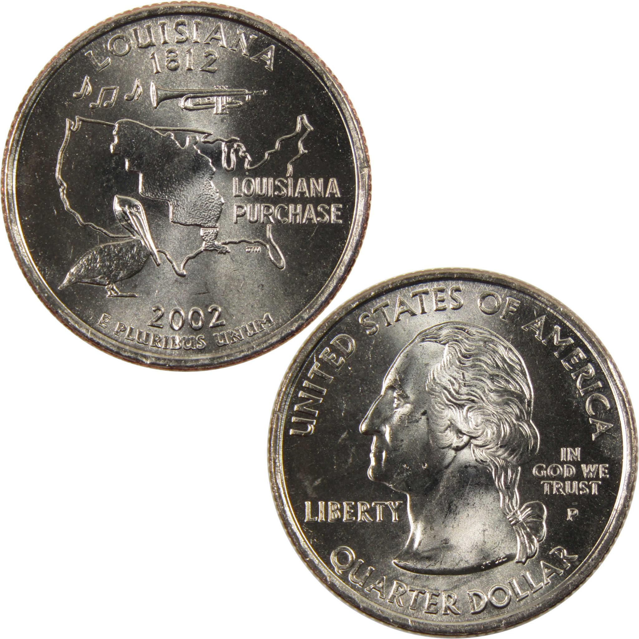 2002 P Louisiana State Quarter BU Uncirculated Clad 25c Coin