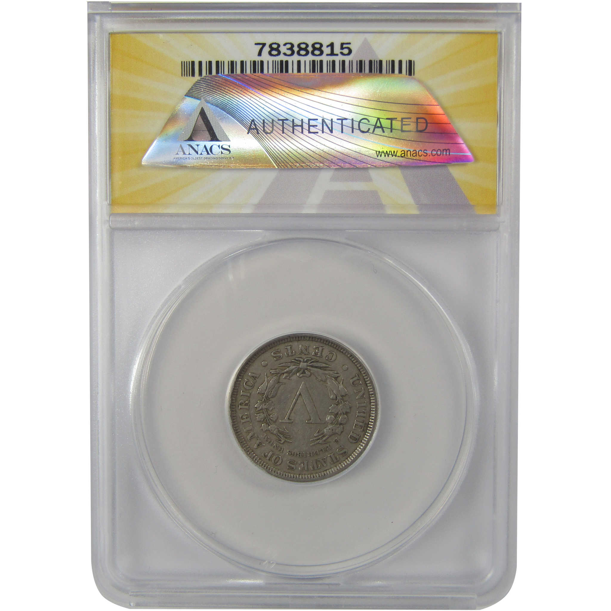 1898 Liberty Head V Nickel AU 50 Details ANACS 5c Coin SKU:I22305