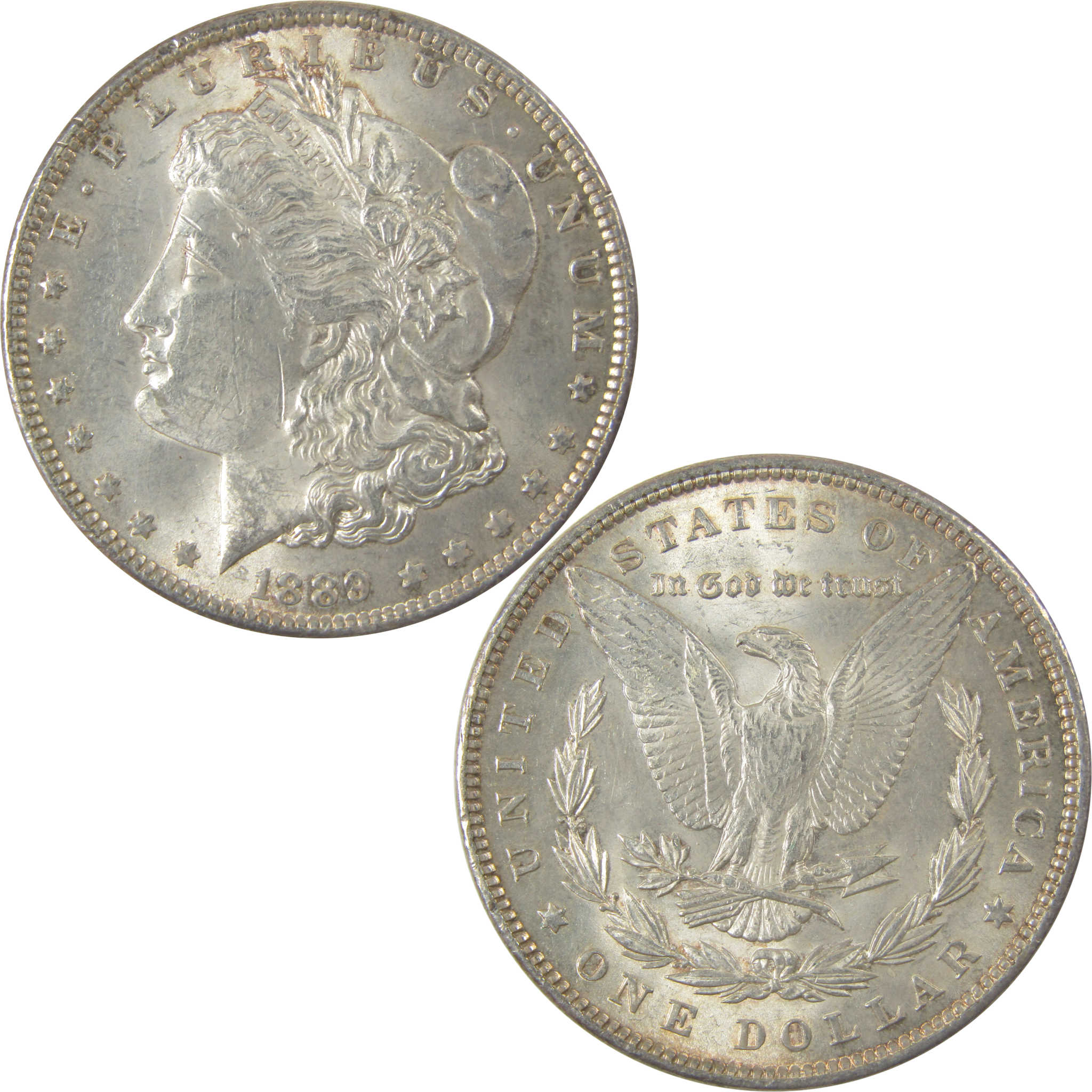 1889 Morgan Silver Dollar AU About Uncirculated $1 Coin SKU:I25297