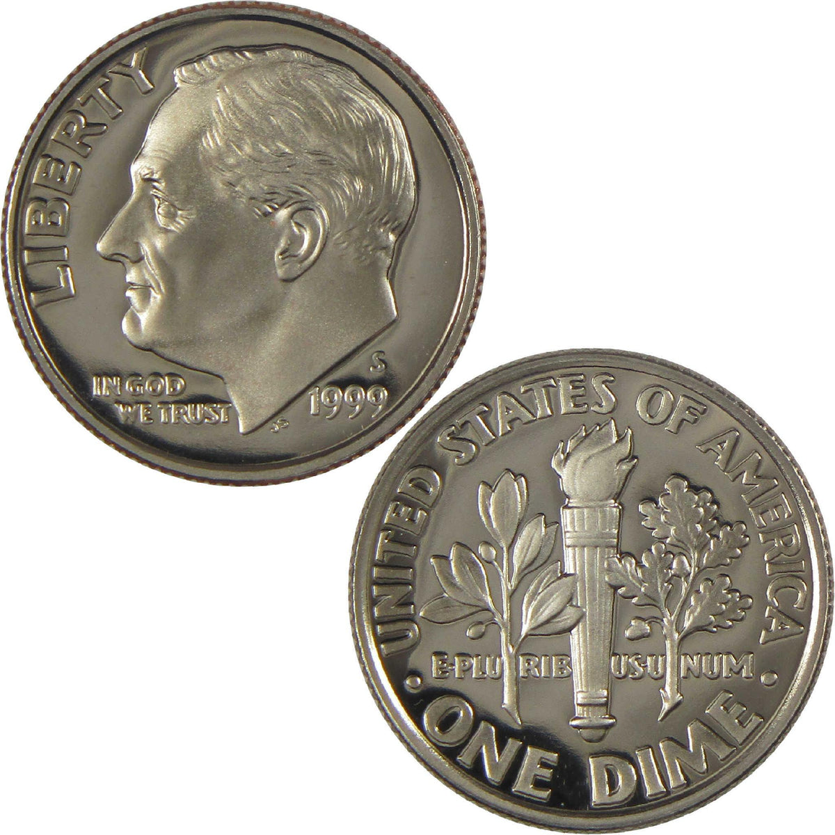 1999 S Roosevelt Dime Clad Proof 10c Coin Collectible