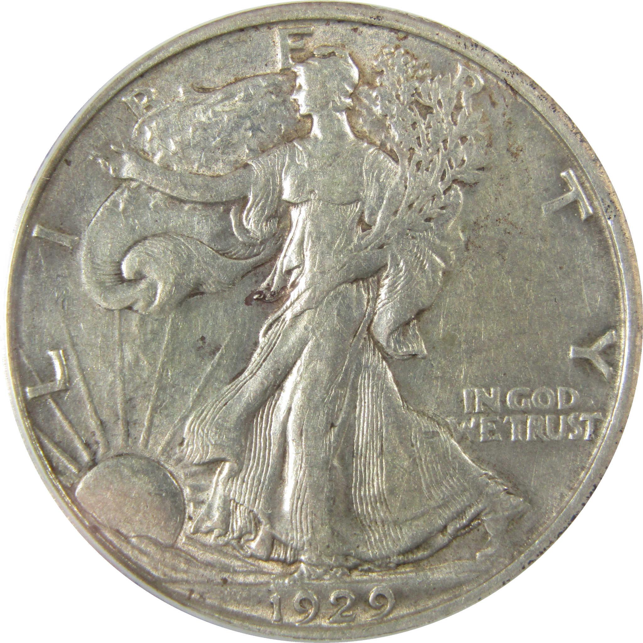 1929 D Liberty Walking Silver Half Dollar EF 45 ANACS SKU:I28016