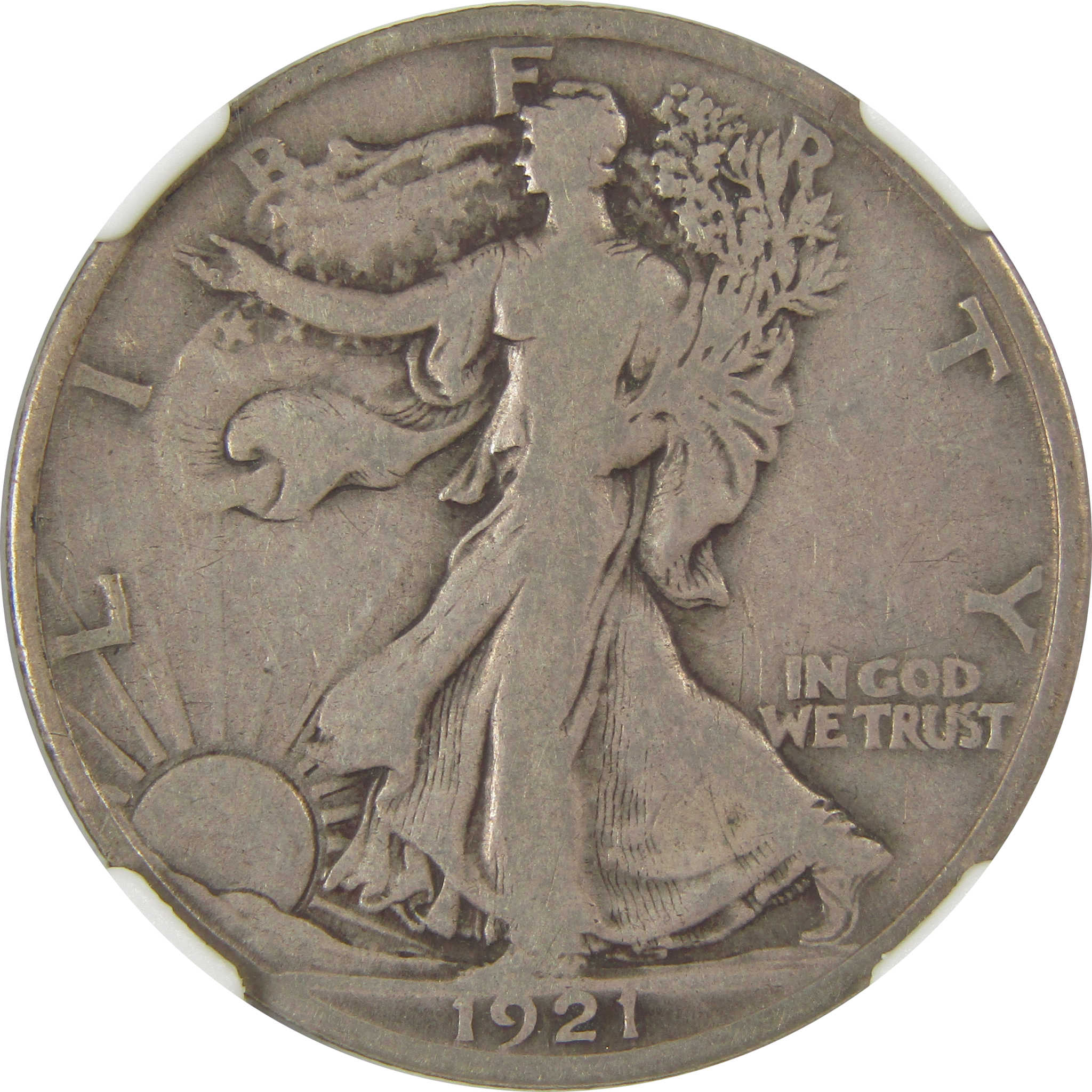 1921 D Liberty Walking Half Dollar F 12 NGC Silver 50c Coin SKU:I20587