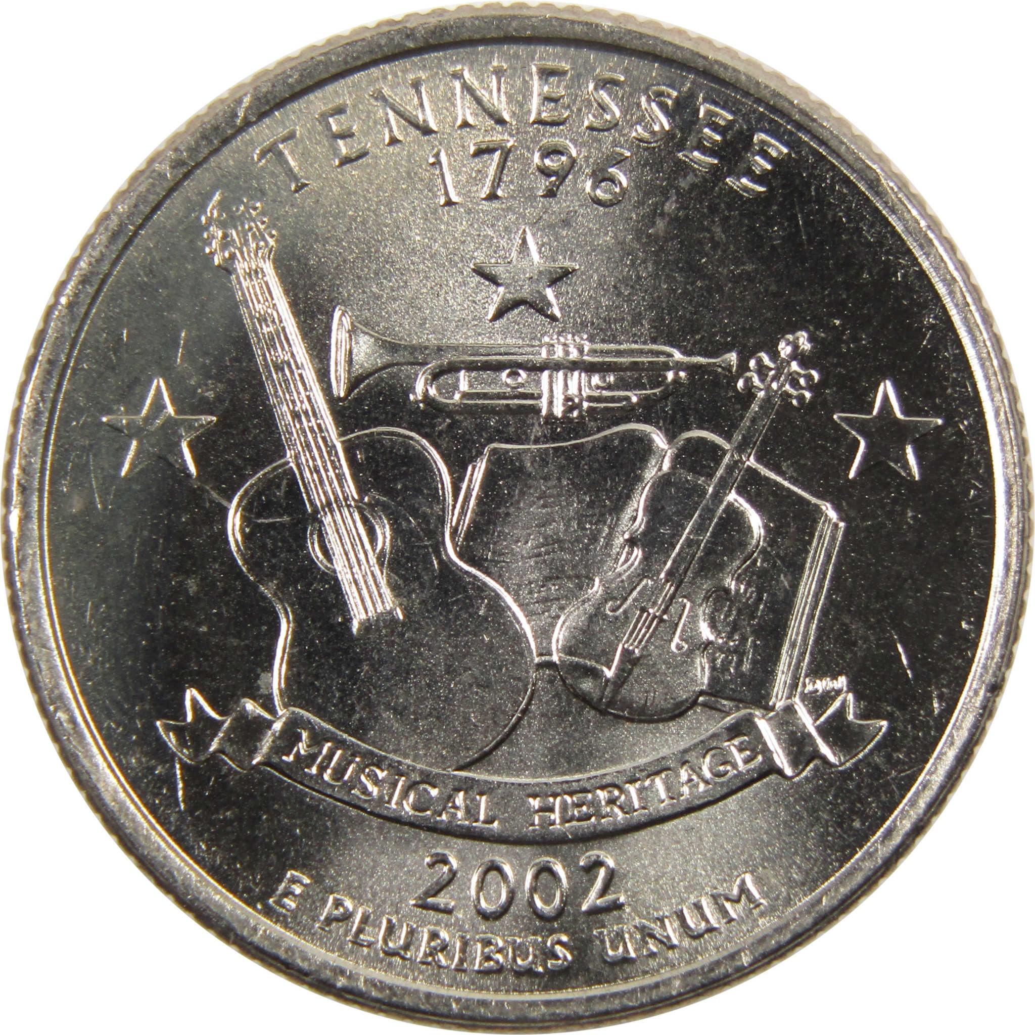 2002 D Tennessee State Quarter BU Uncirculated Clad 25c Coin