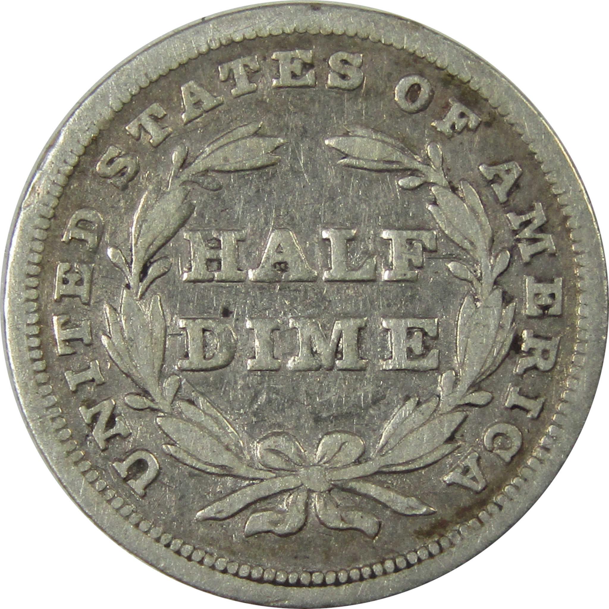 1838 Large Stars Seated Liberty Silver Half Dime F Fine SKU:I25389