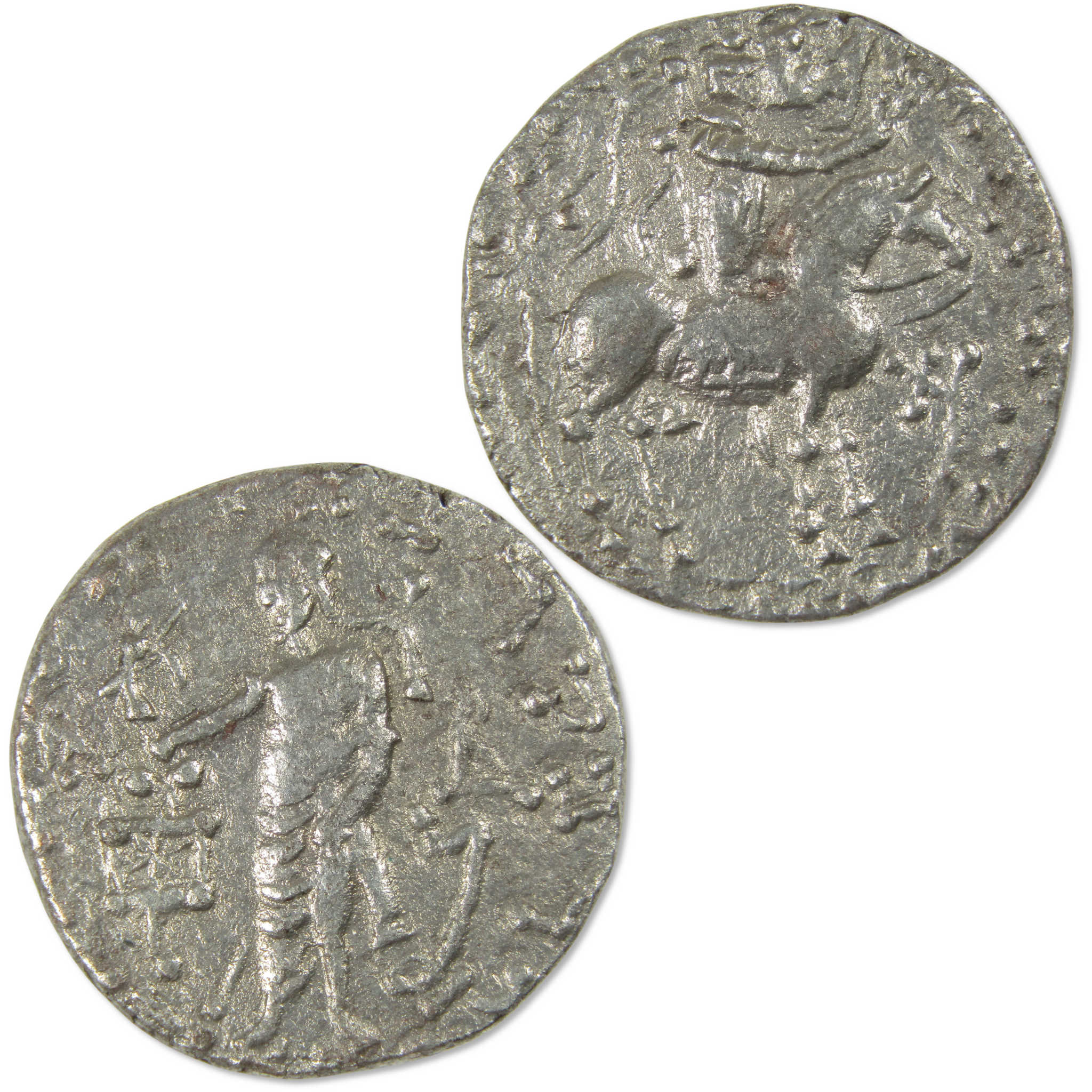 57-35 BC Azes Indo-Scythians Silver Drachm XF Ancient Greek Coin