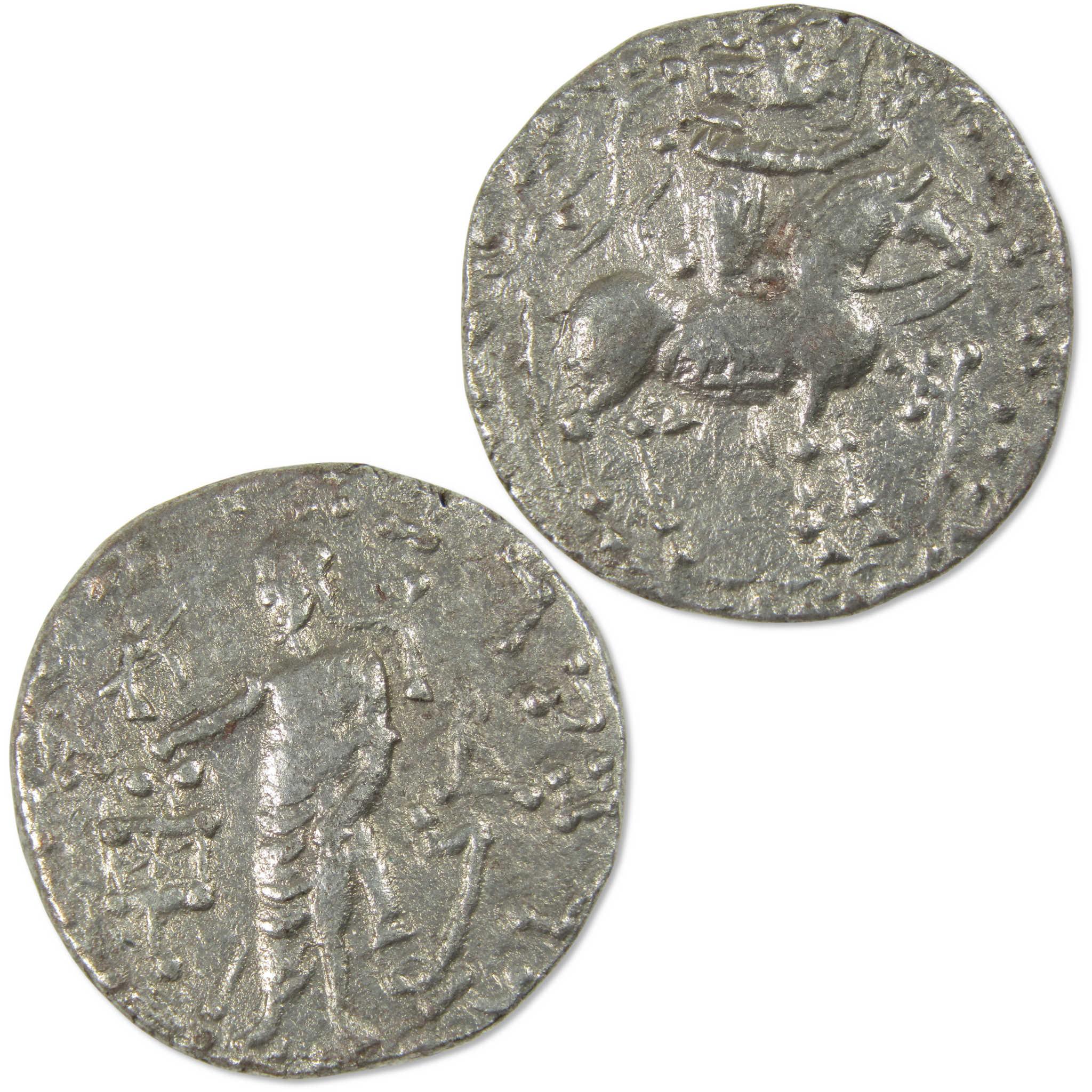 57-35 BC Azes Indo-Scythians Silver Drachm XF Ancient Greek Coin