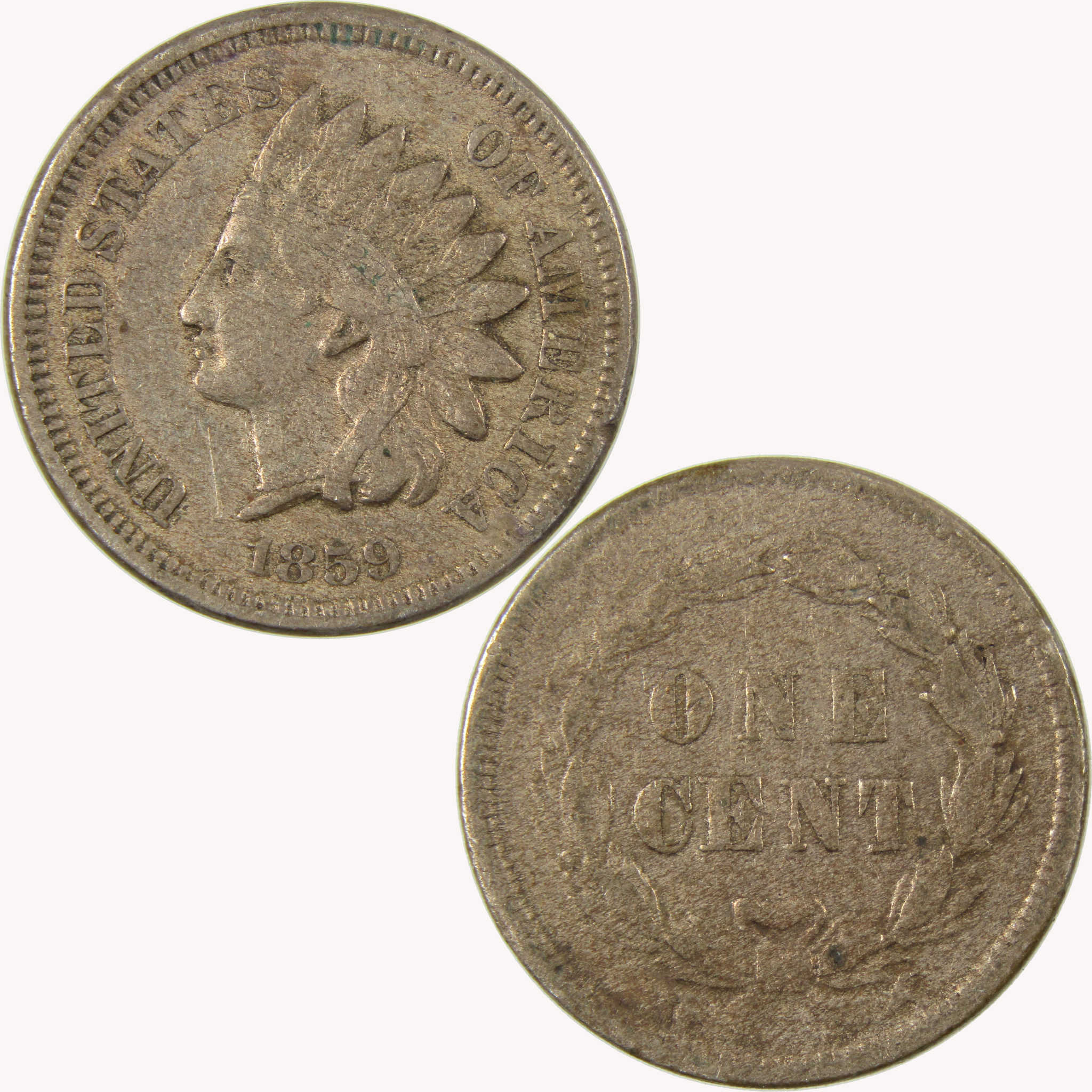 1859 Indian Head Cent VF Very Fine Penny 1c Coin SKU:CP1076