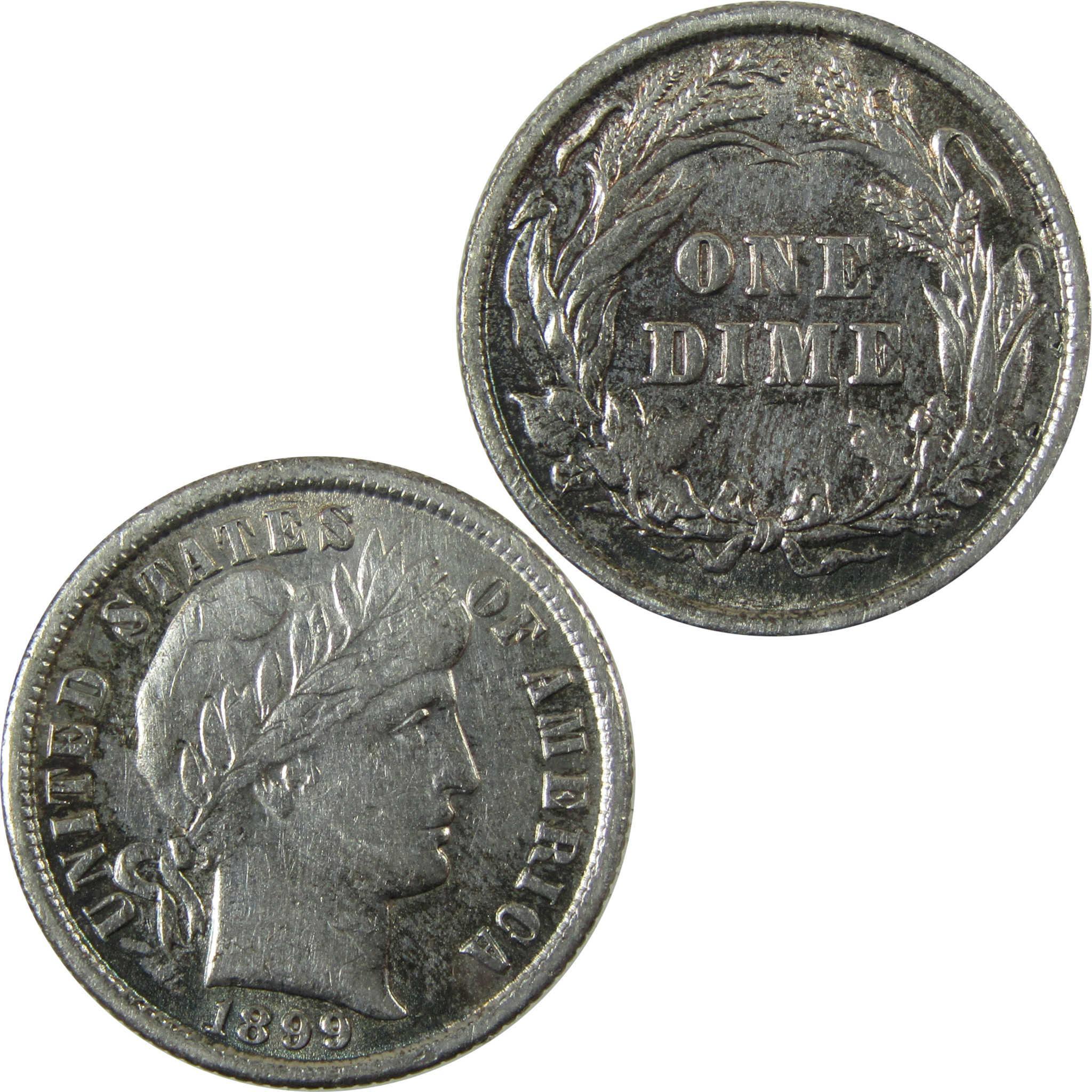 1899 Barber Silver Dime XF EF Extremely Fine Details SKU:CP1027