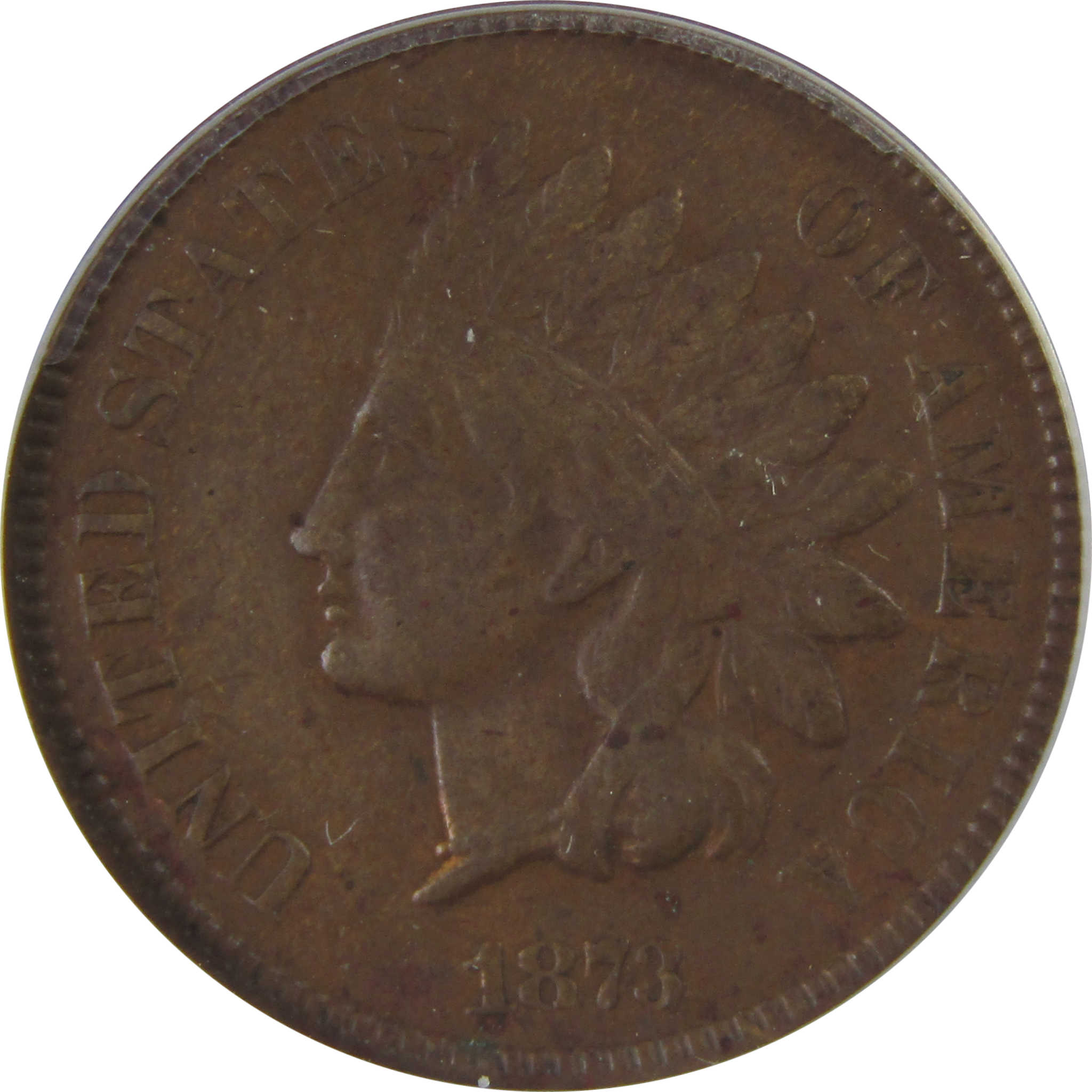 1873 Open 3 Indian Head Cent VF 30 Details ANACS Penny SKU:CPC1189