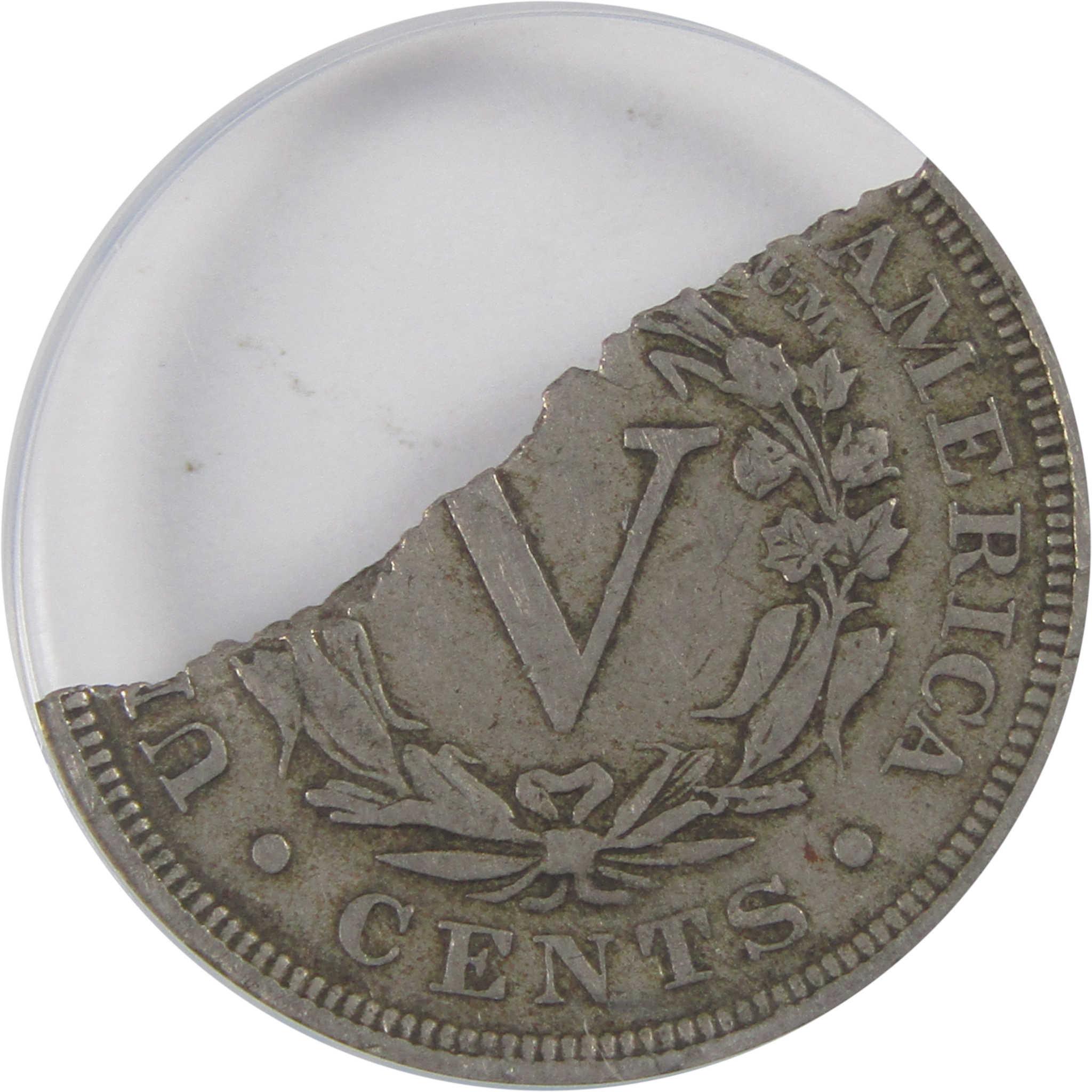 Liberty Head V Nickel VF 30 ANACS Broken After Strike SKU:I17640