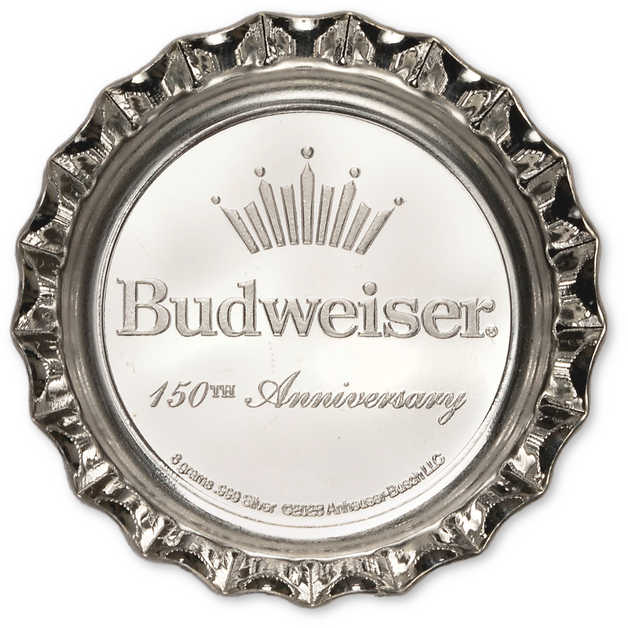 Budweiser Holiday Clydesdales Silver Bottle Cap Collectible