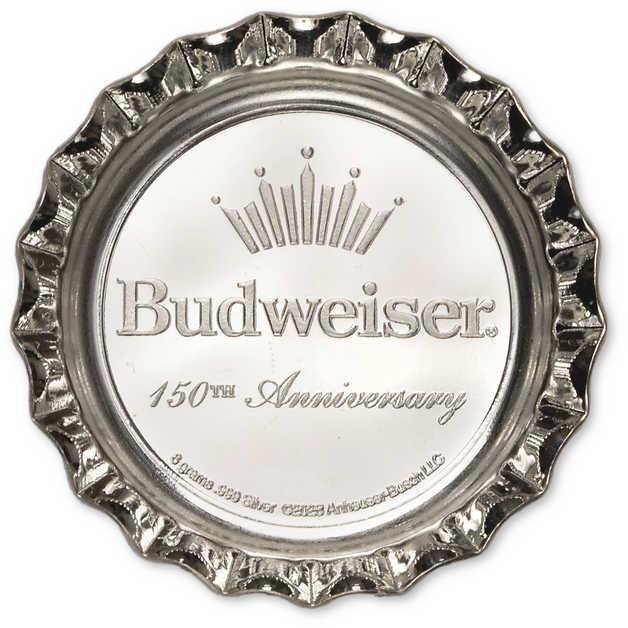Budweiser Holiday Clydesdales Silver Bottle Cap Collectible