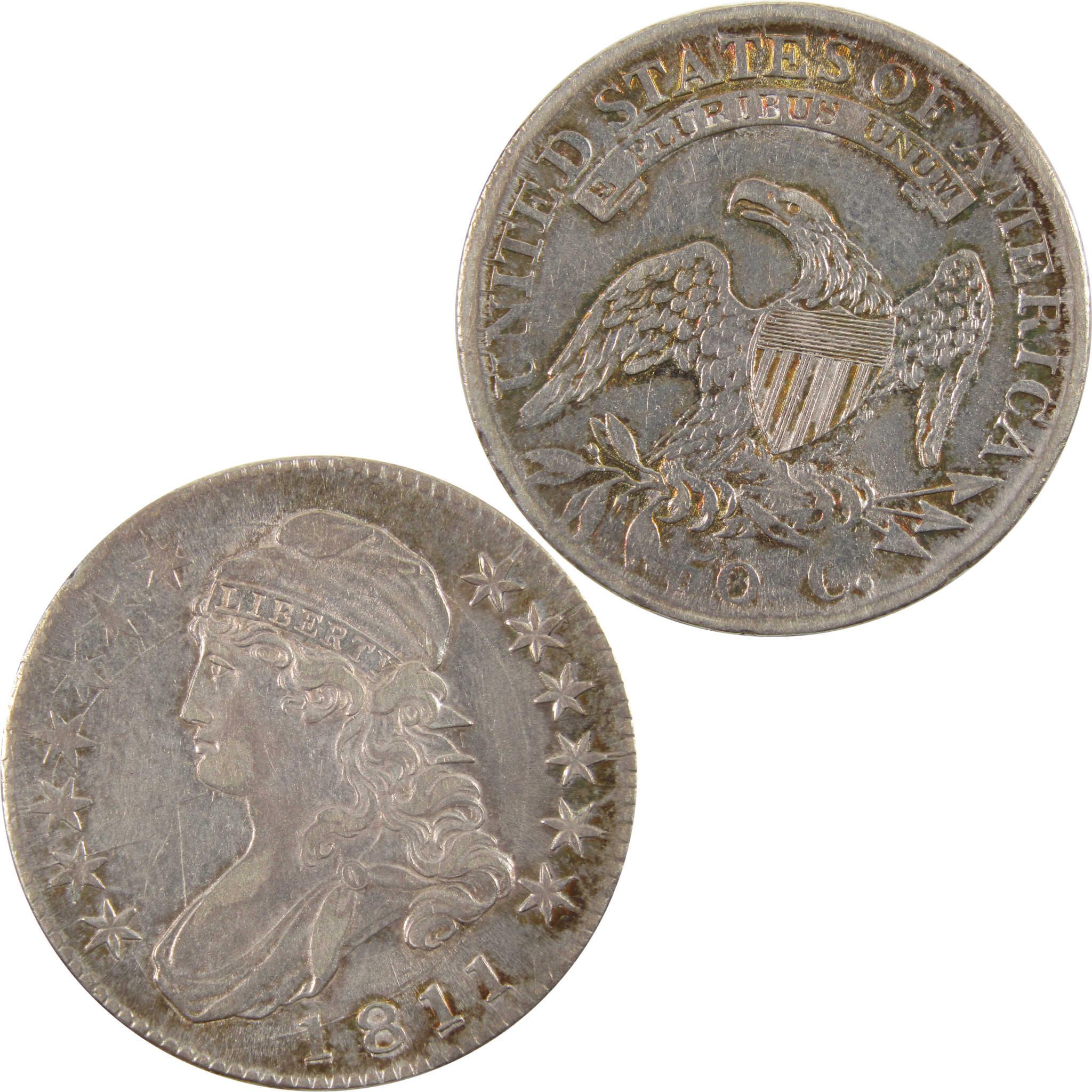 1811 Large 8 and Stars Capped Bust 50c AU 89.24% Silver SKU:I11177