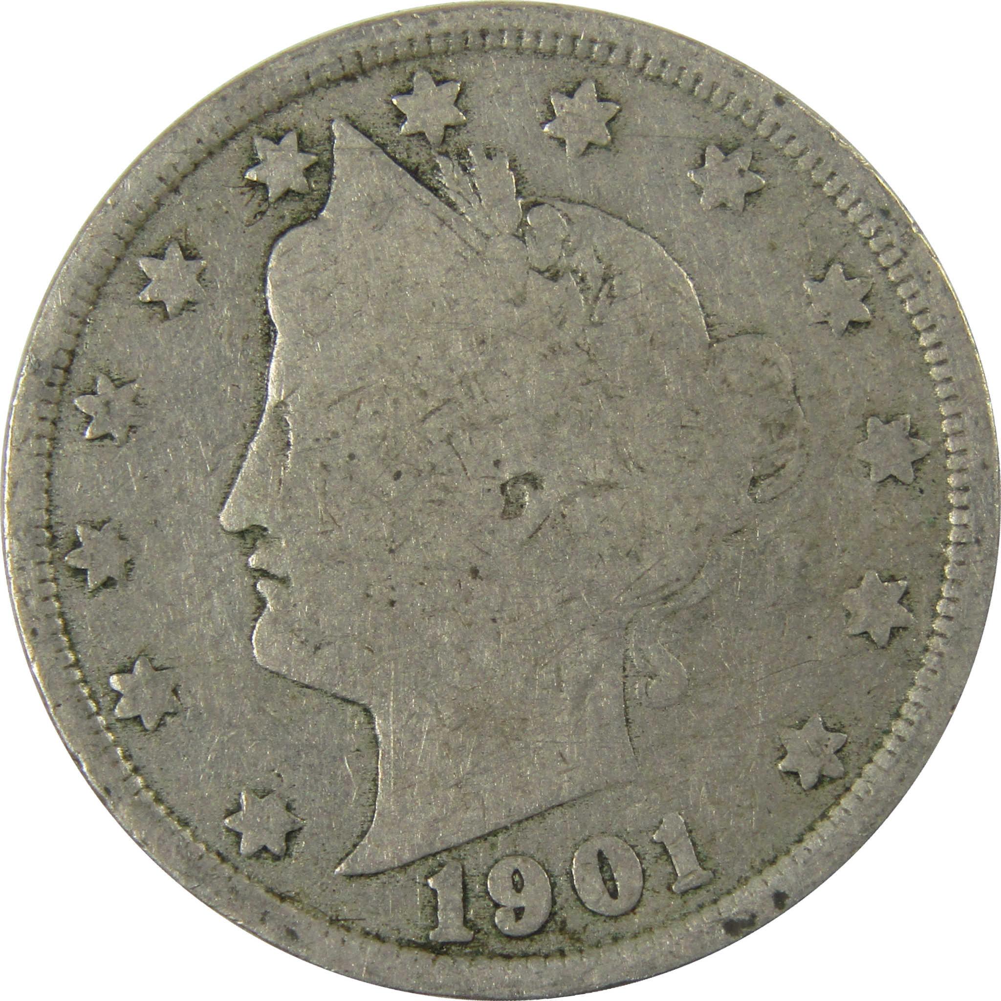 1901 Liberty Head V Nickel G Good 5c Coin SKU:I27211