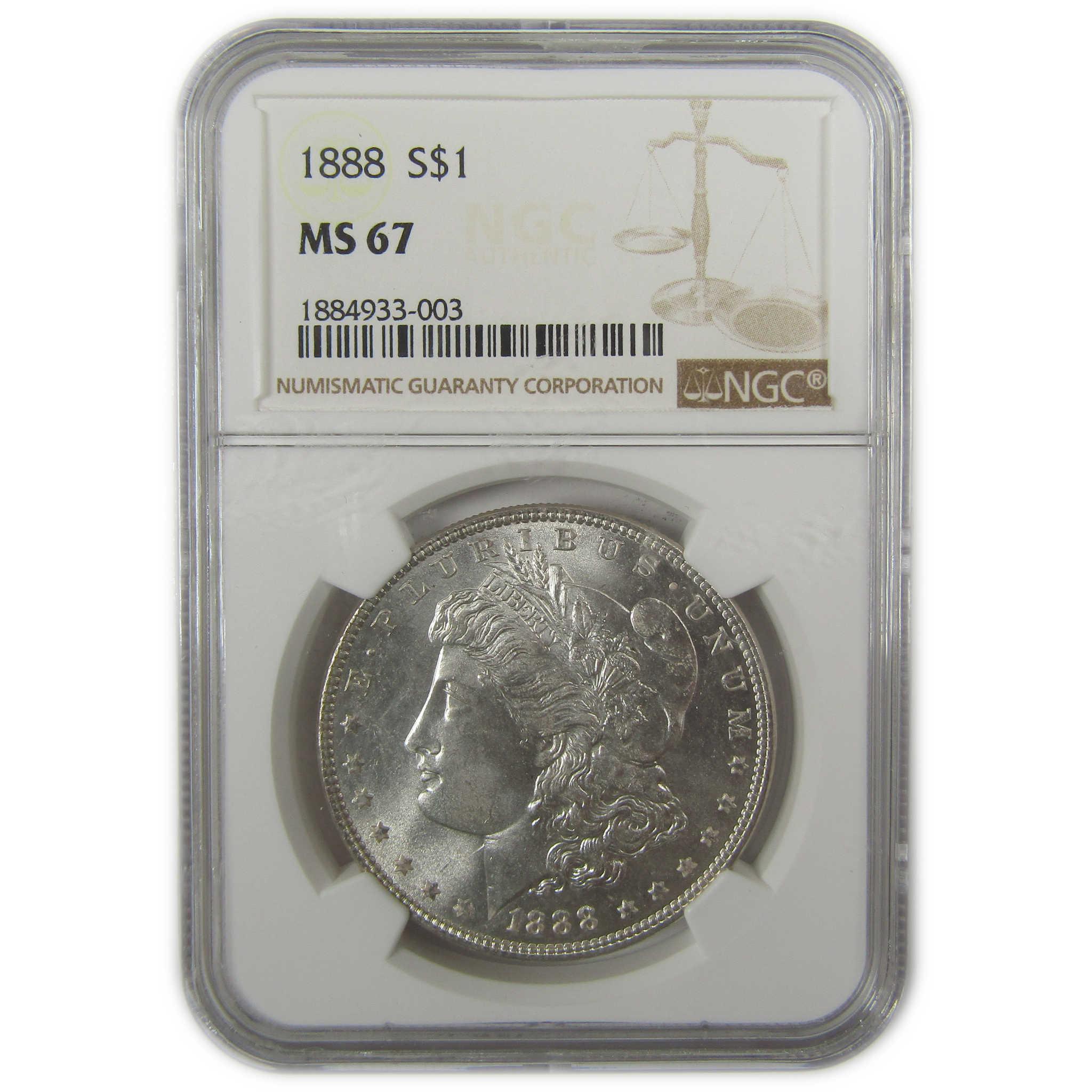 1888 Morgan Dollar MS 67 NGC Silver Uncirculated $1 Coin SKU:I19673 - Morgan coin - Morgan silver dollar - Morgan silver dollar for sale - Profile Coins & Collectibles