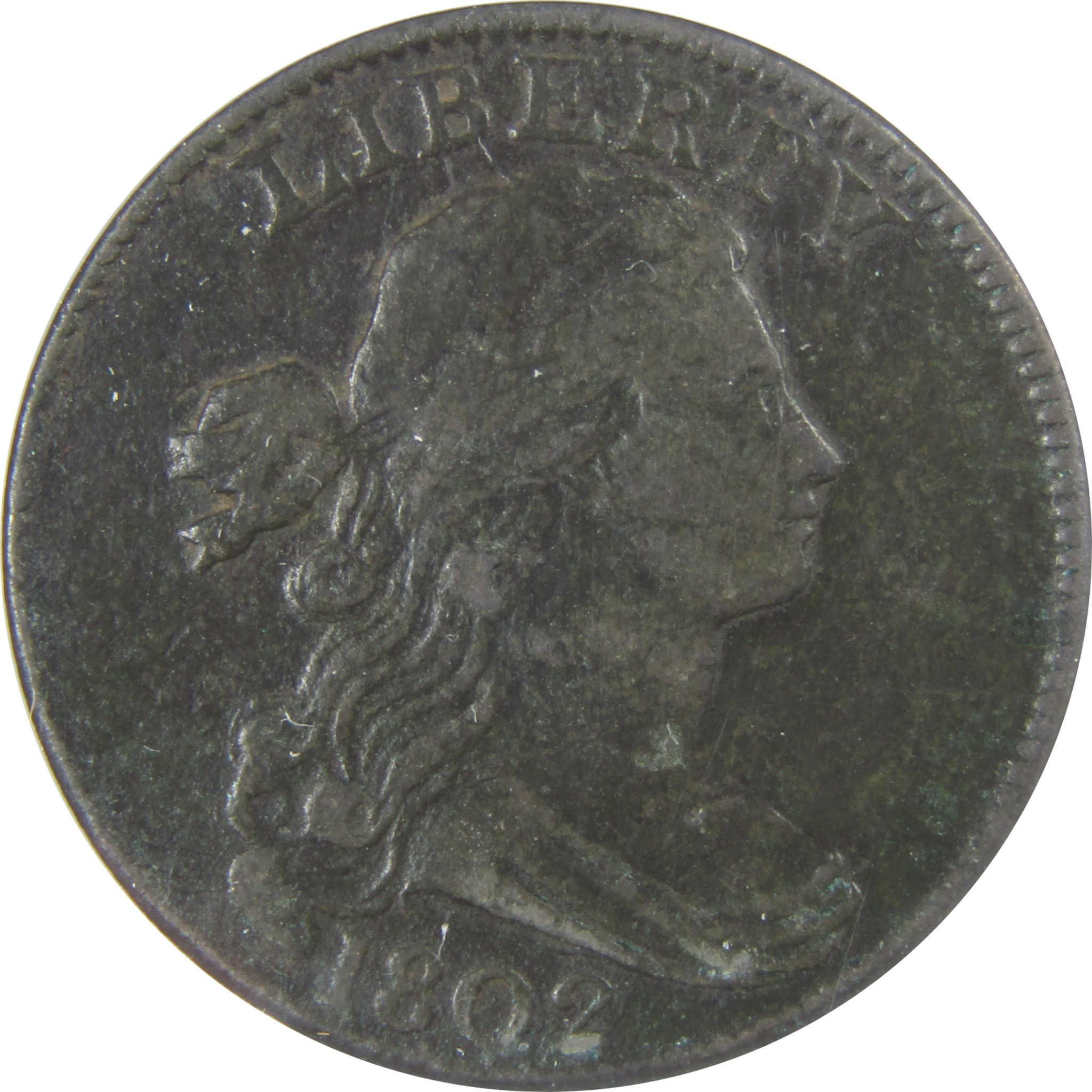 1802 Draped Bust Copper Large Cent VF 30 Details ANACS SKU:I25462