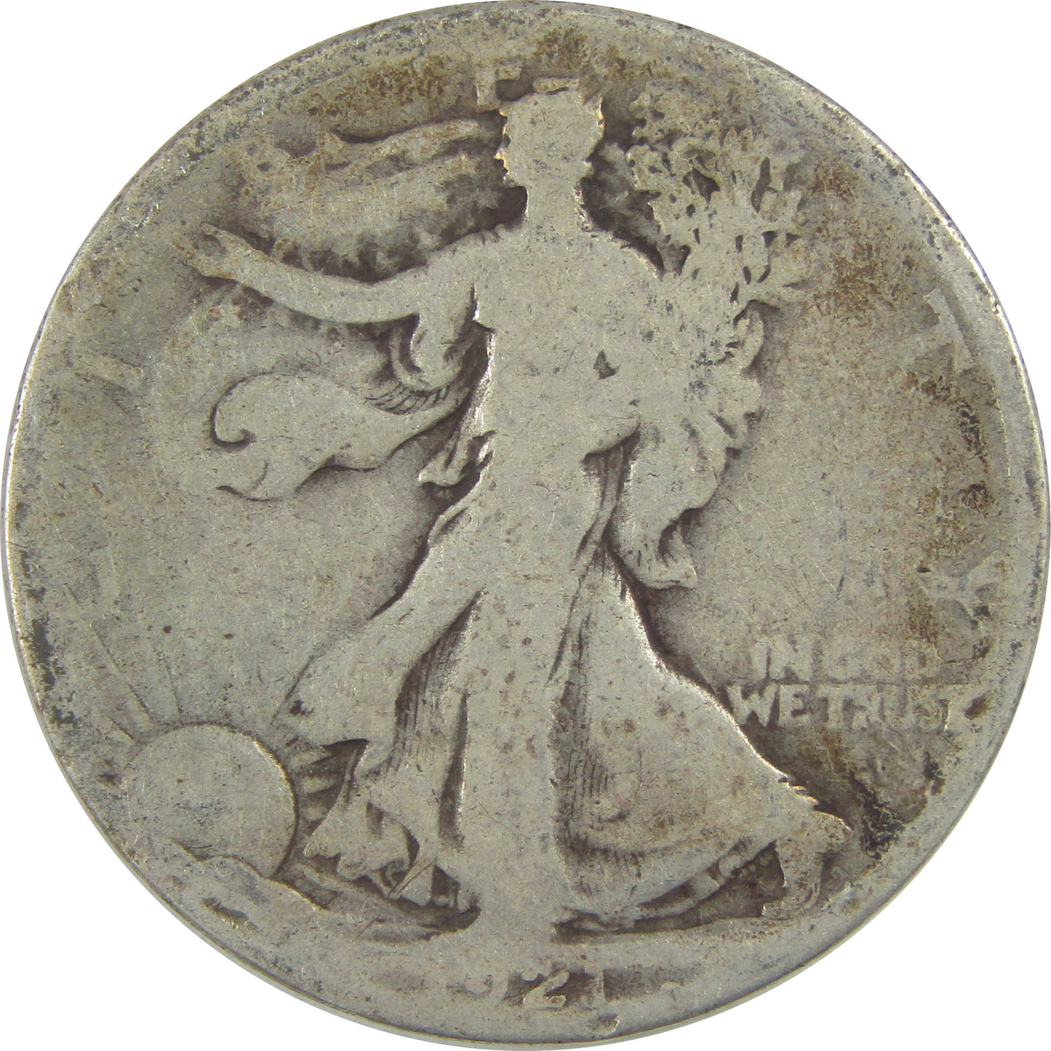 1921 S Liberty Walking Half Dollar G Good Silver 50c Coin SKU:I20670