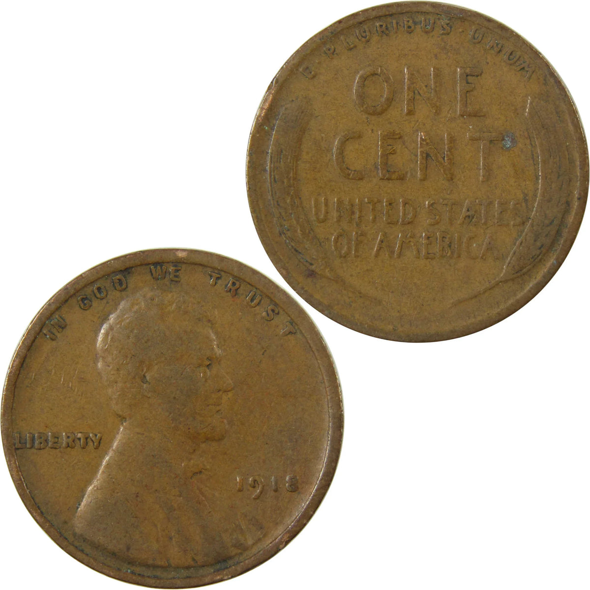 1918 Lincoln Wheat Cent VG Very Good Penny 1c Coin SKU:I26826