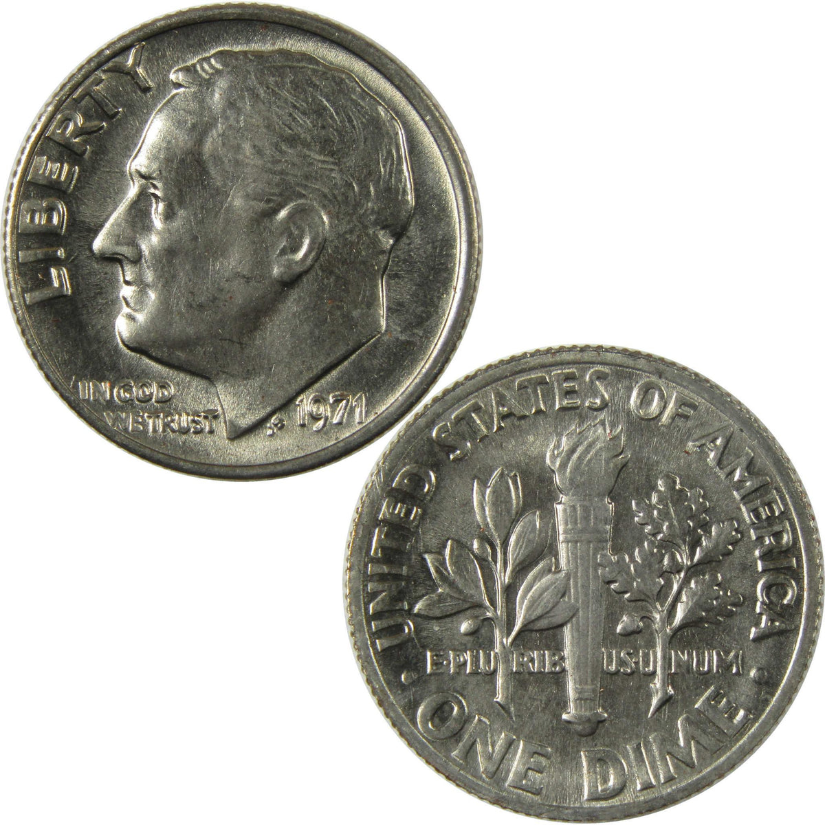 1971 Roosevelt Dime Clad Uncirculated Mint State 10c Coin Collectible